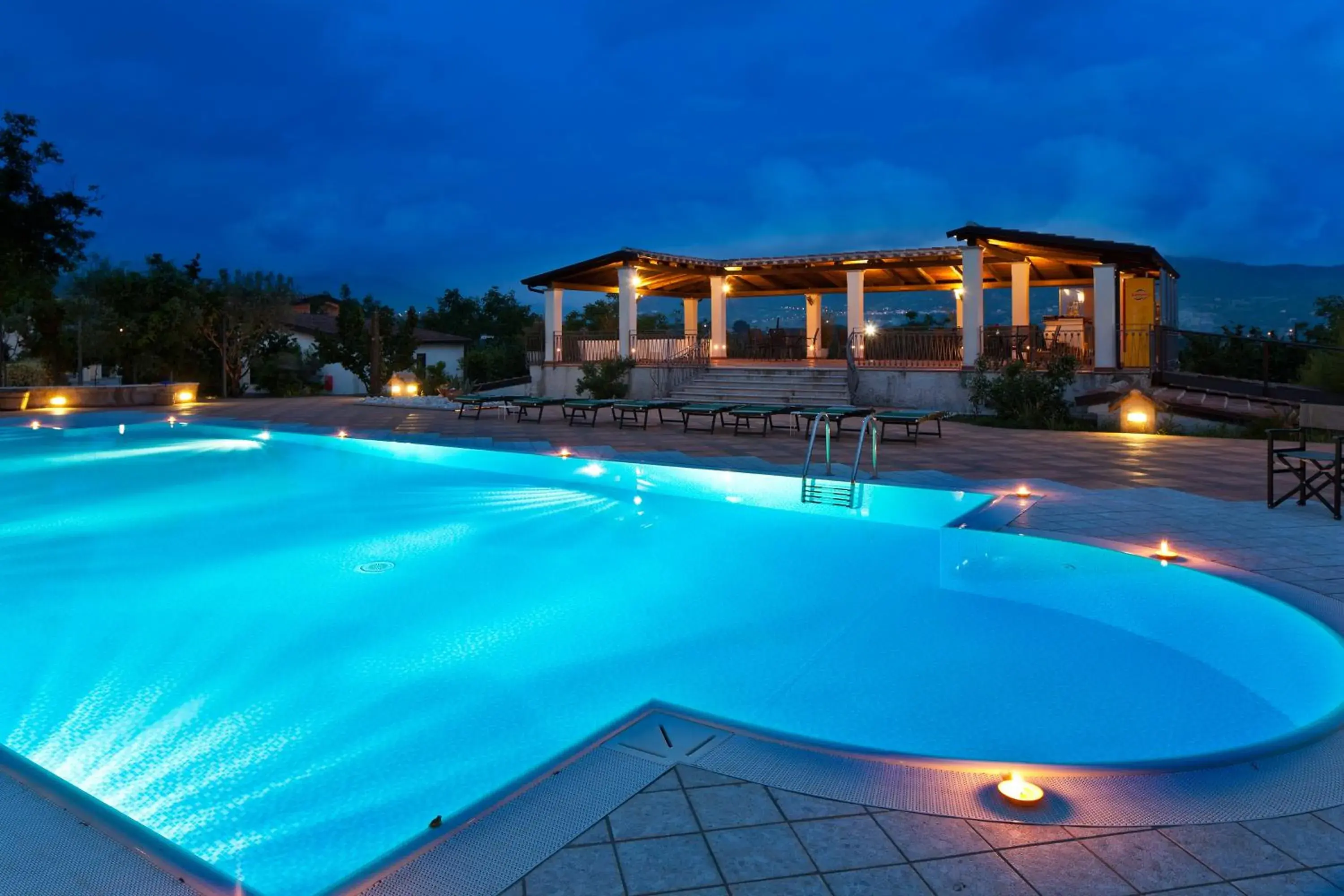 Night, Swimming Pool in Hotel Villa Rizzo Resort and Spa