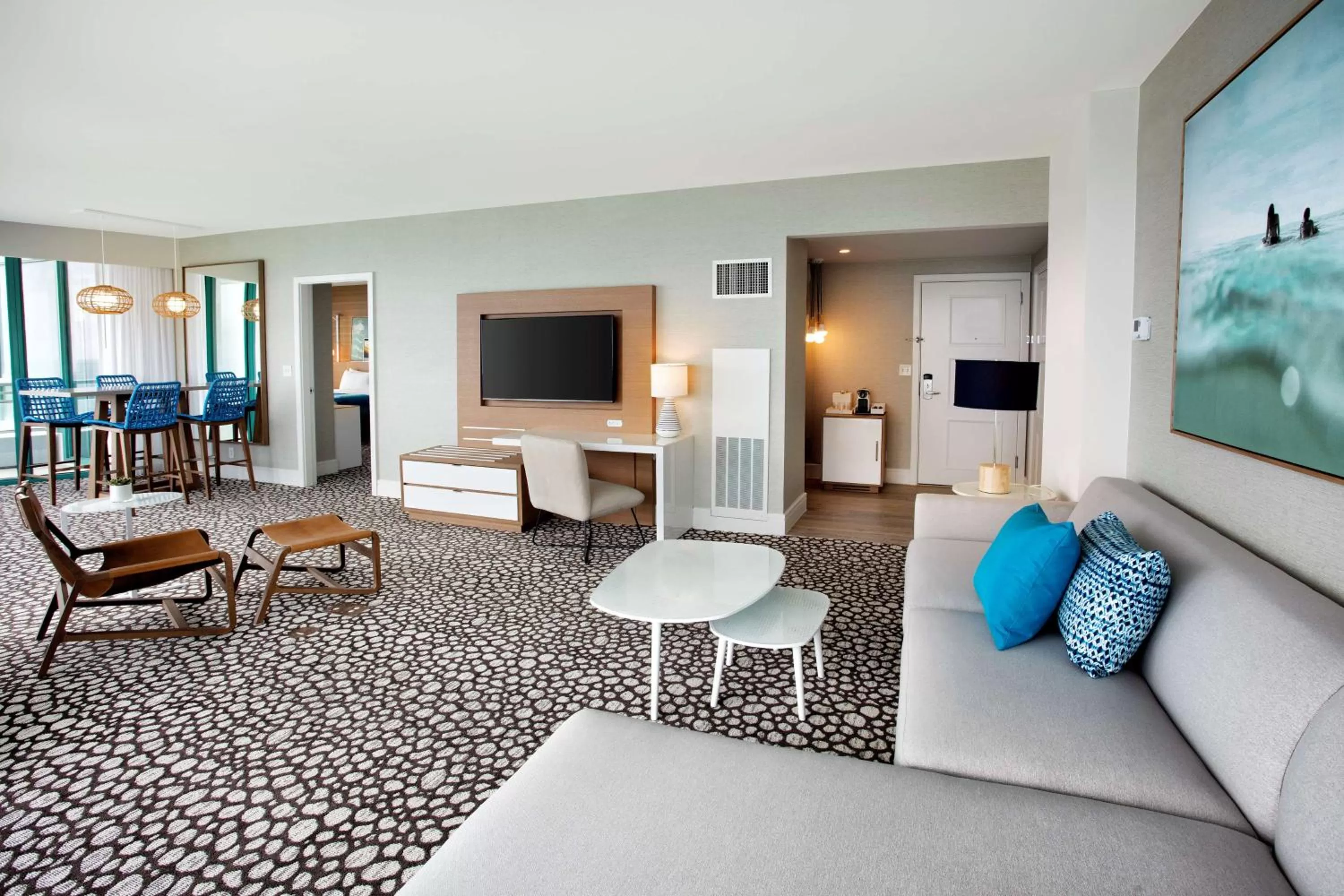 Living room in The Diplomat Beach Resort Hollywood, Curio Collection by Hilton