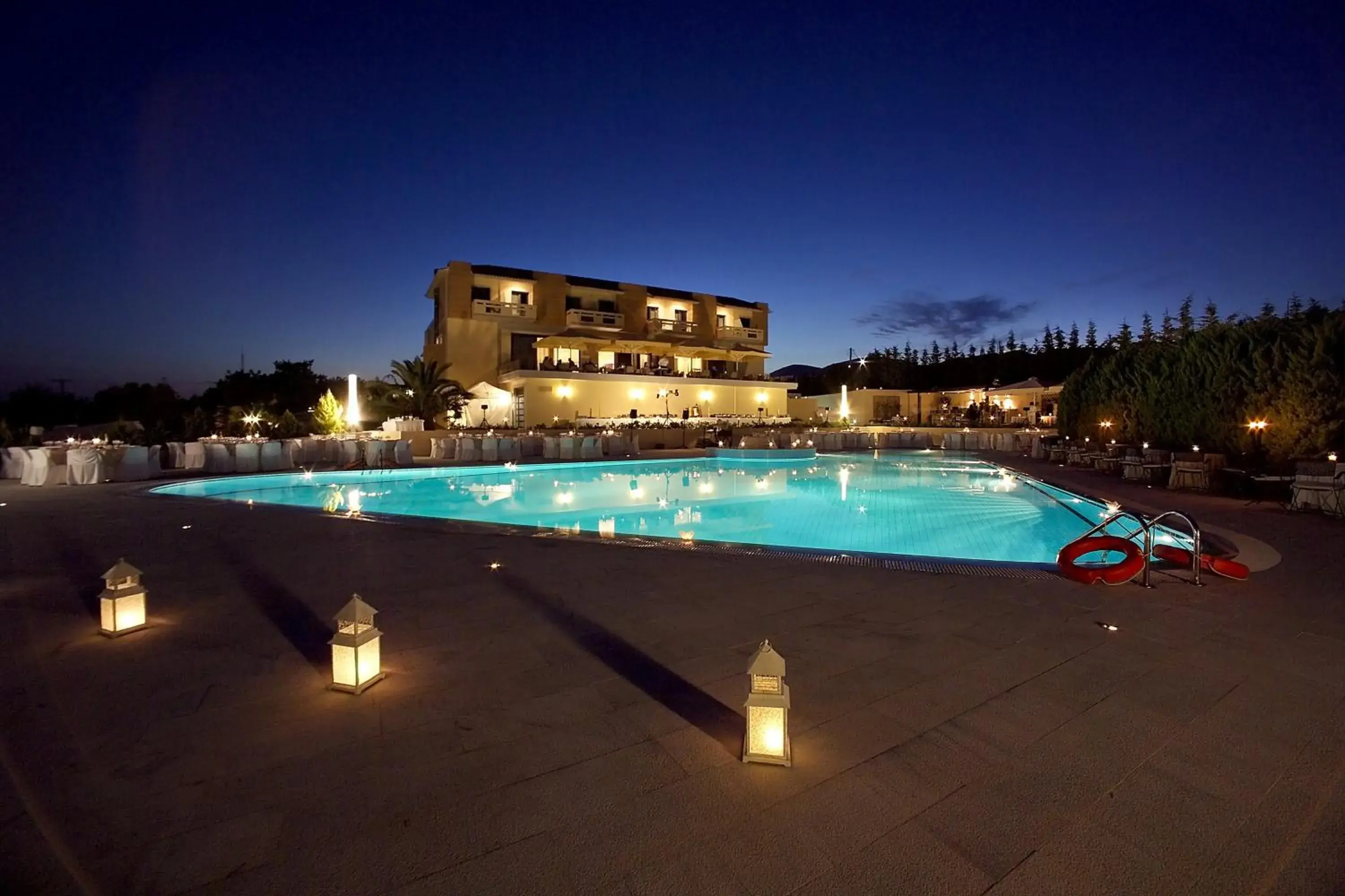 Night, Swimming Pool in Dekelia Hotel
