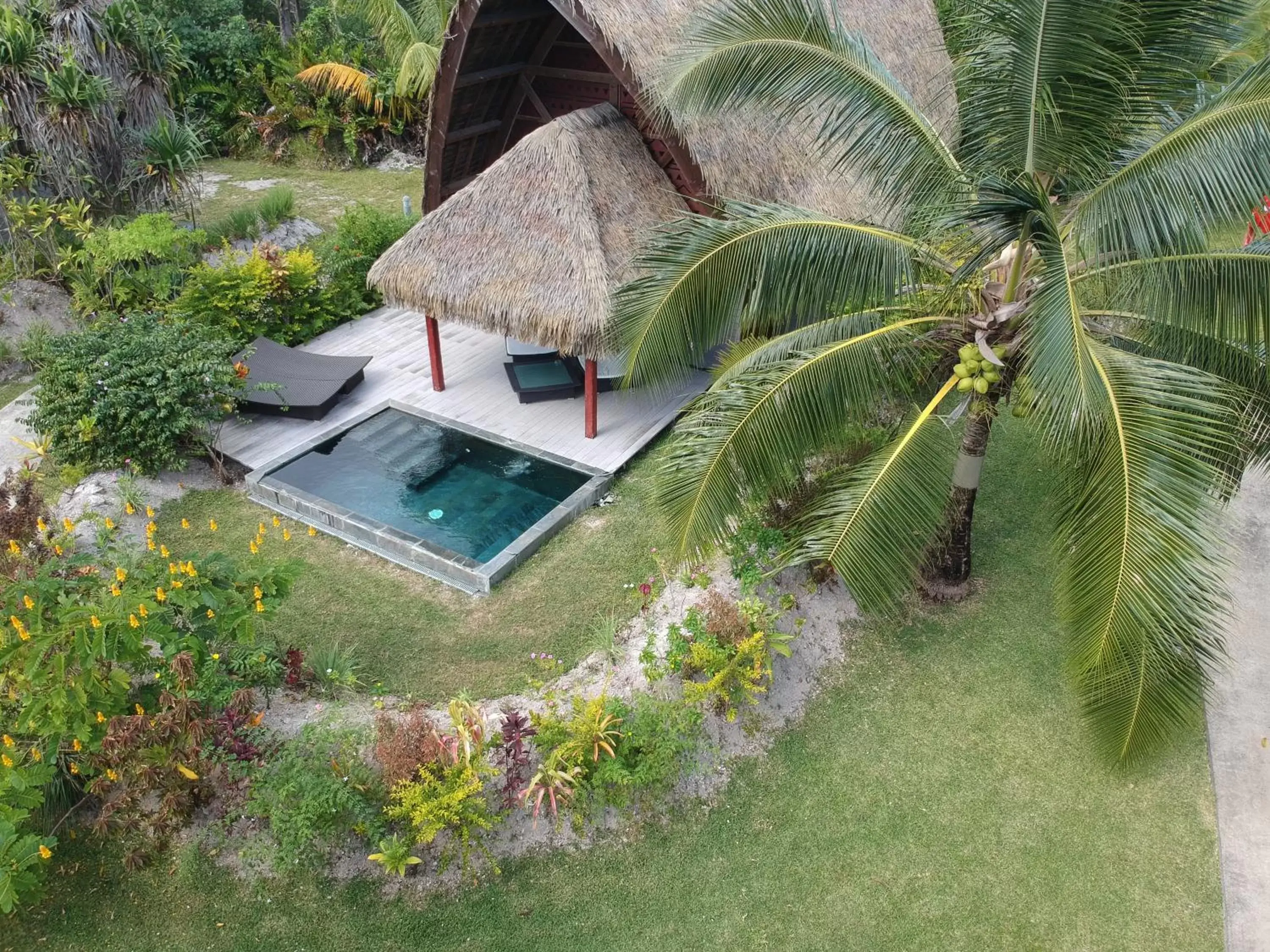 Swimming pool, Bird's-eye View in Maitai Lapita Village Huahine