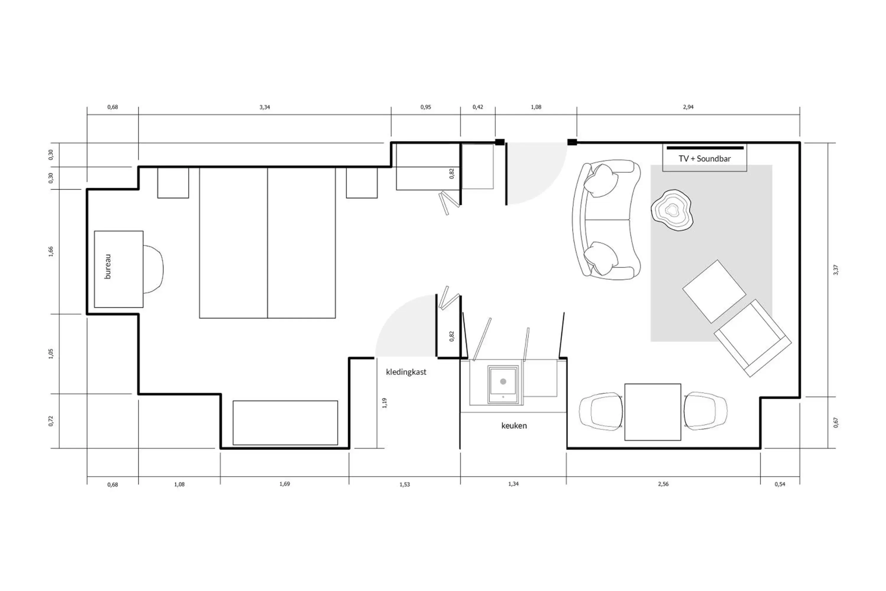 Floor Plan in Bed & Breakfast - Gallery 't Speelhuys