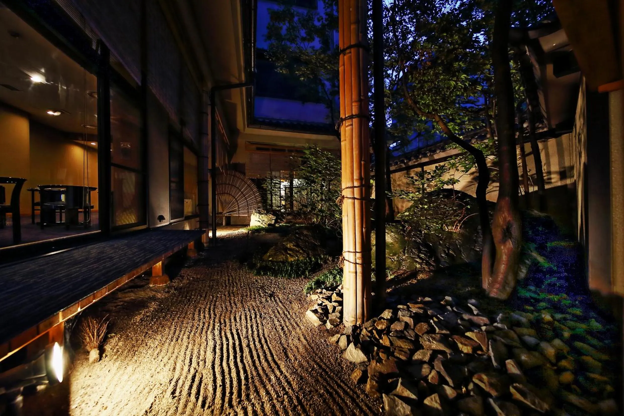 Inner courtyard view in Kyoto Ryokan Kinoe