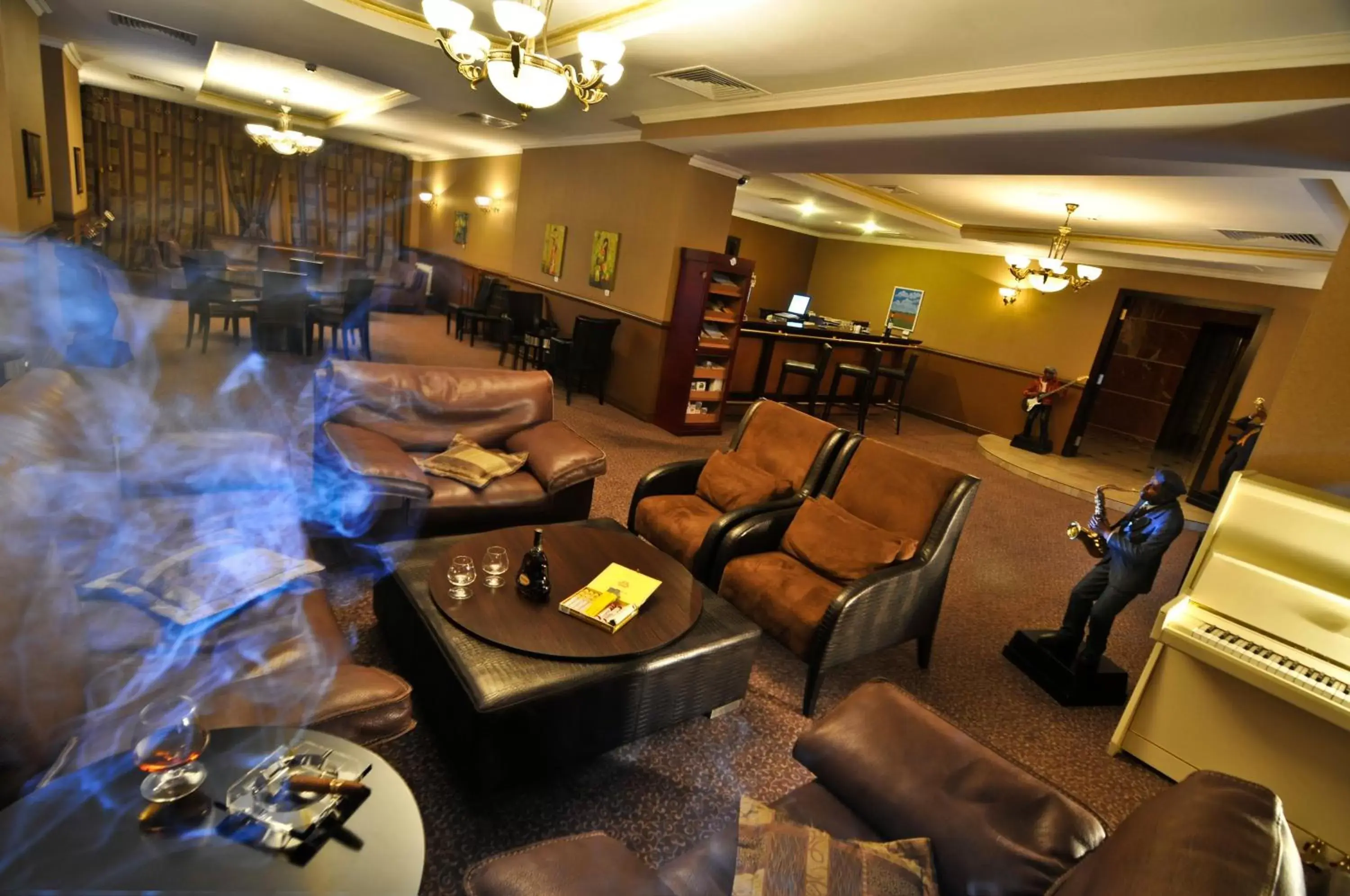 Lounge or bar, Lobby/Reception in Grand Tien Shan Hotel