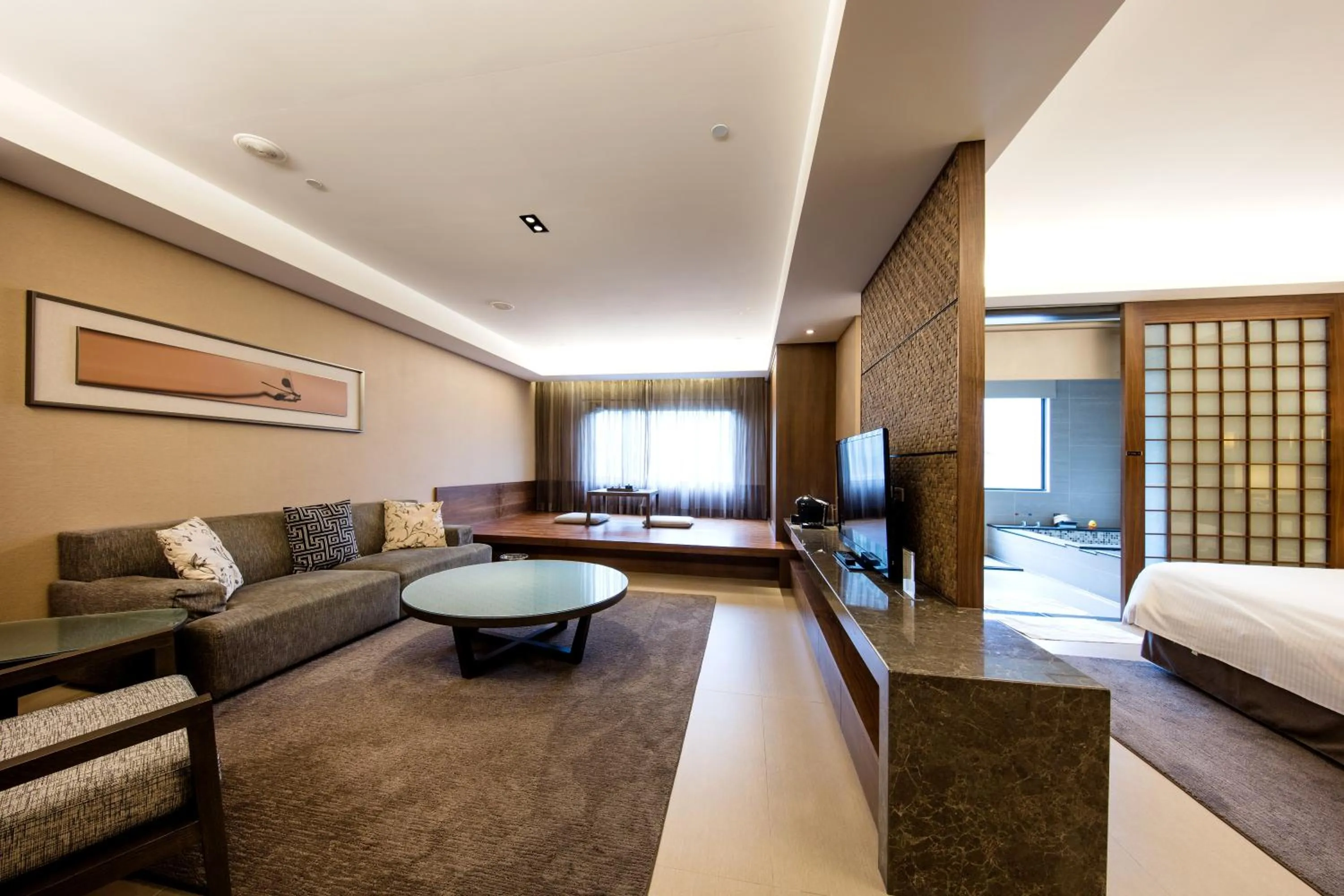 Seating area, Bed in Great Roots Forestry Spa Resort