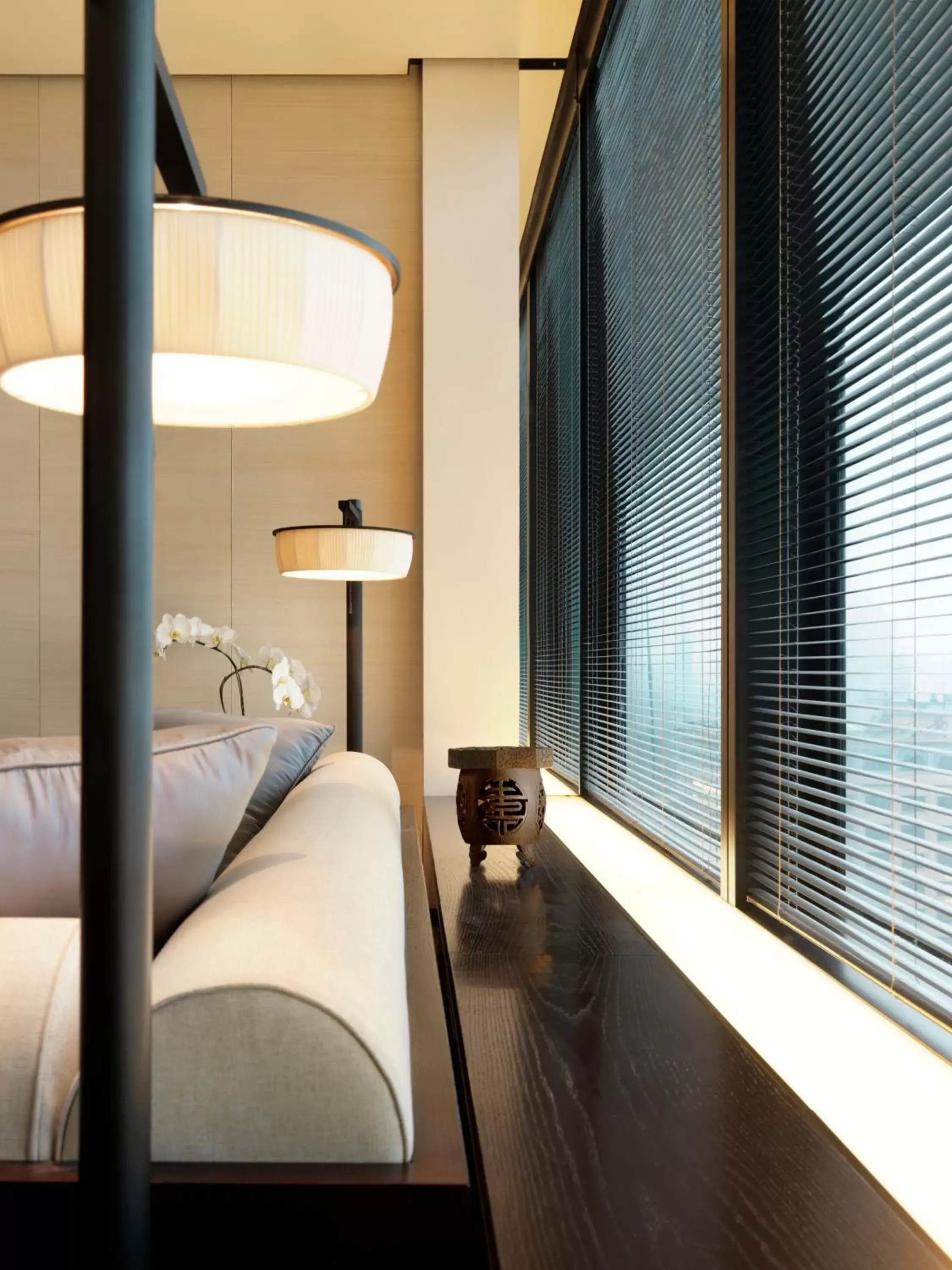 Decorative detail, Bed in The PuLi Shanghai Decorative detail, Bed in The PuLi Shanghai