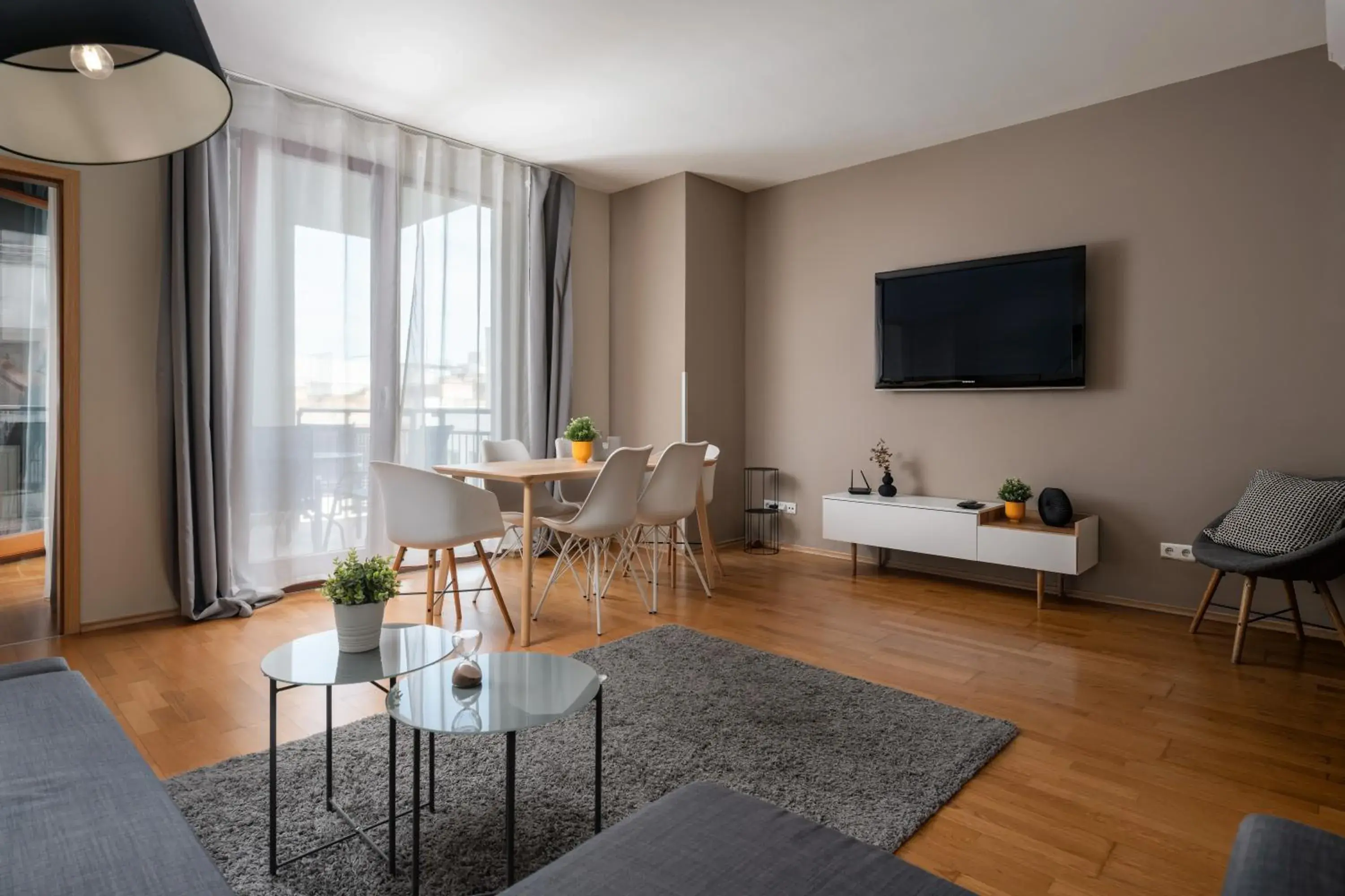 TV and multimedia, Seating Area in Central Passage Budapest Apartments