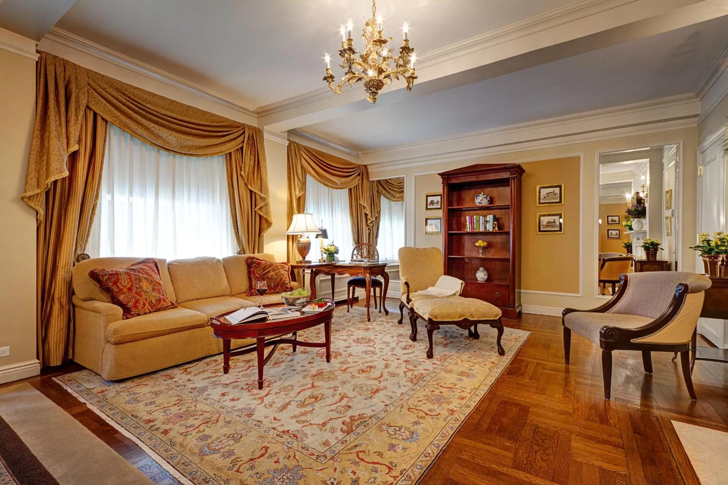 Living room in Hotel Elysee by Library Hotel Collection