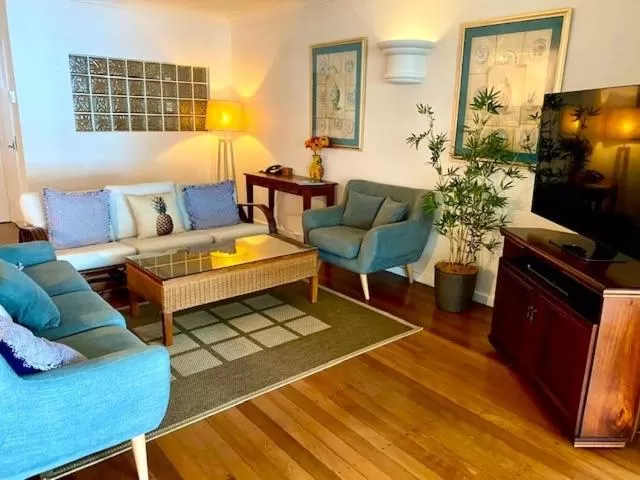 Living room in BeachView Apartments at Villa Paradiso