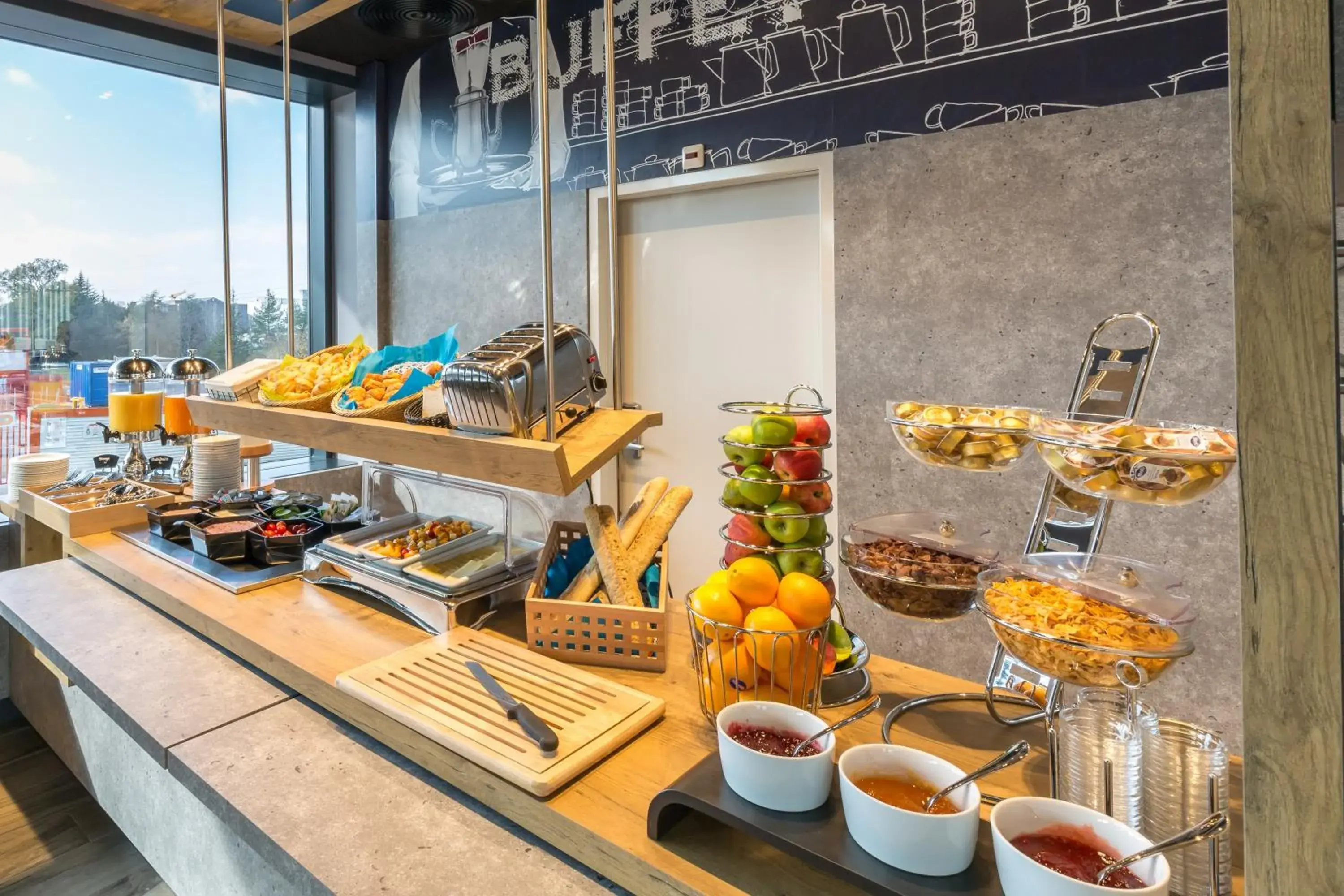 Buffet breakfast, Food in ibis budget Geneve Palexpo Aeroport