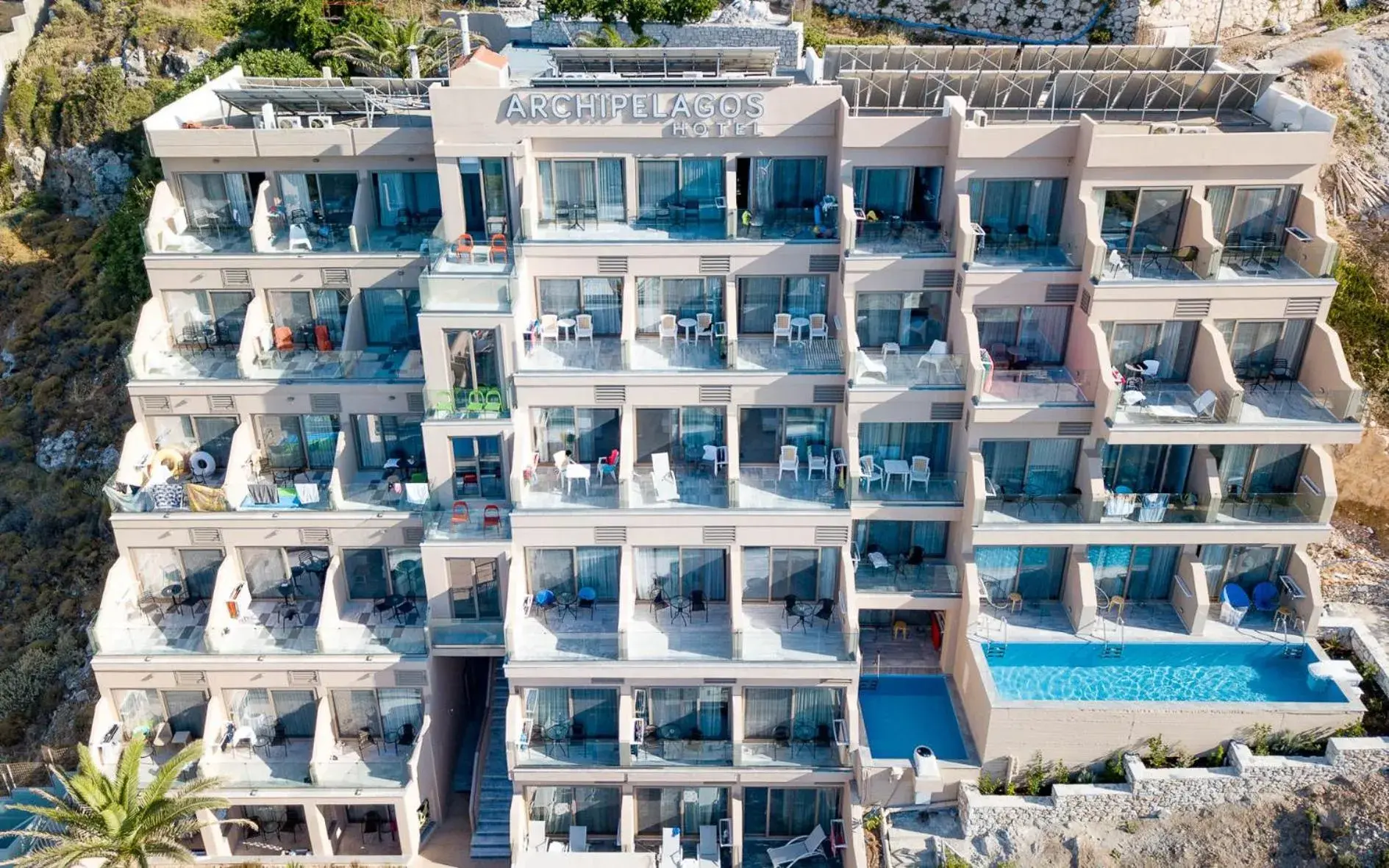 Bird's eye view, Pool View in Archipelagos Hotel