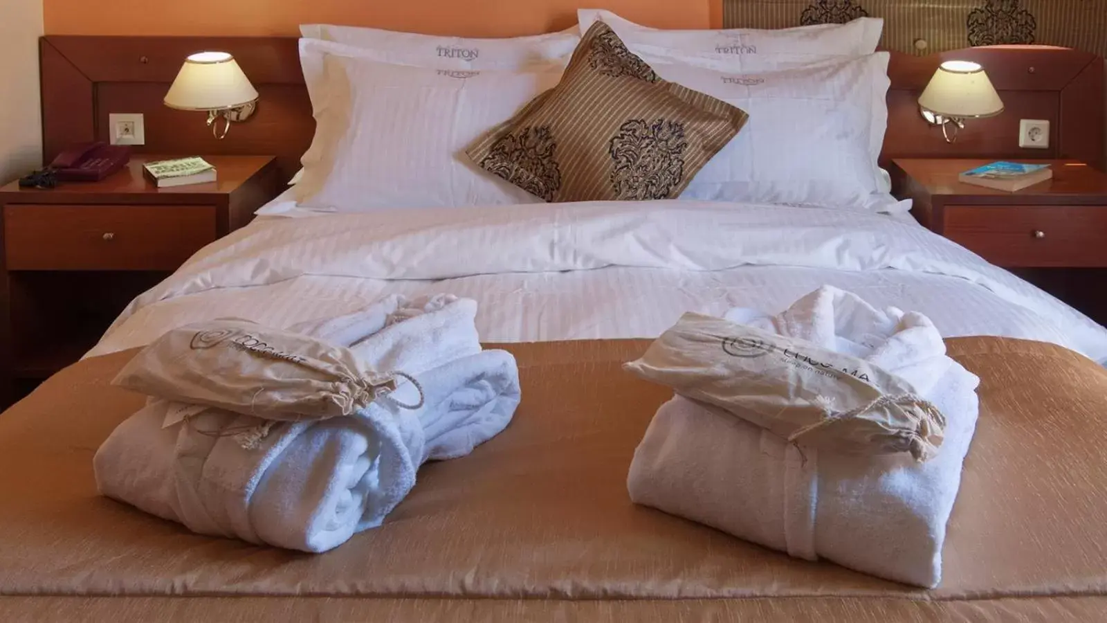Bed in Triton Hotel Piraeus