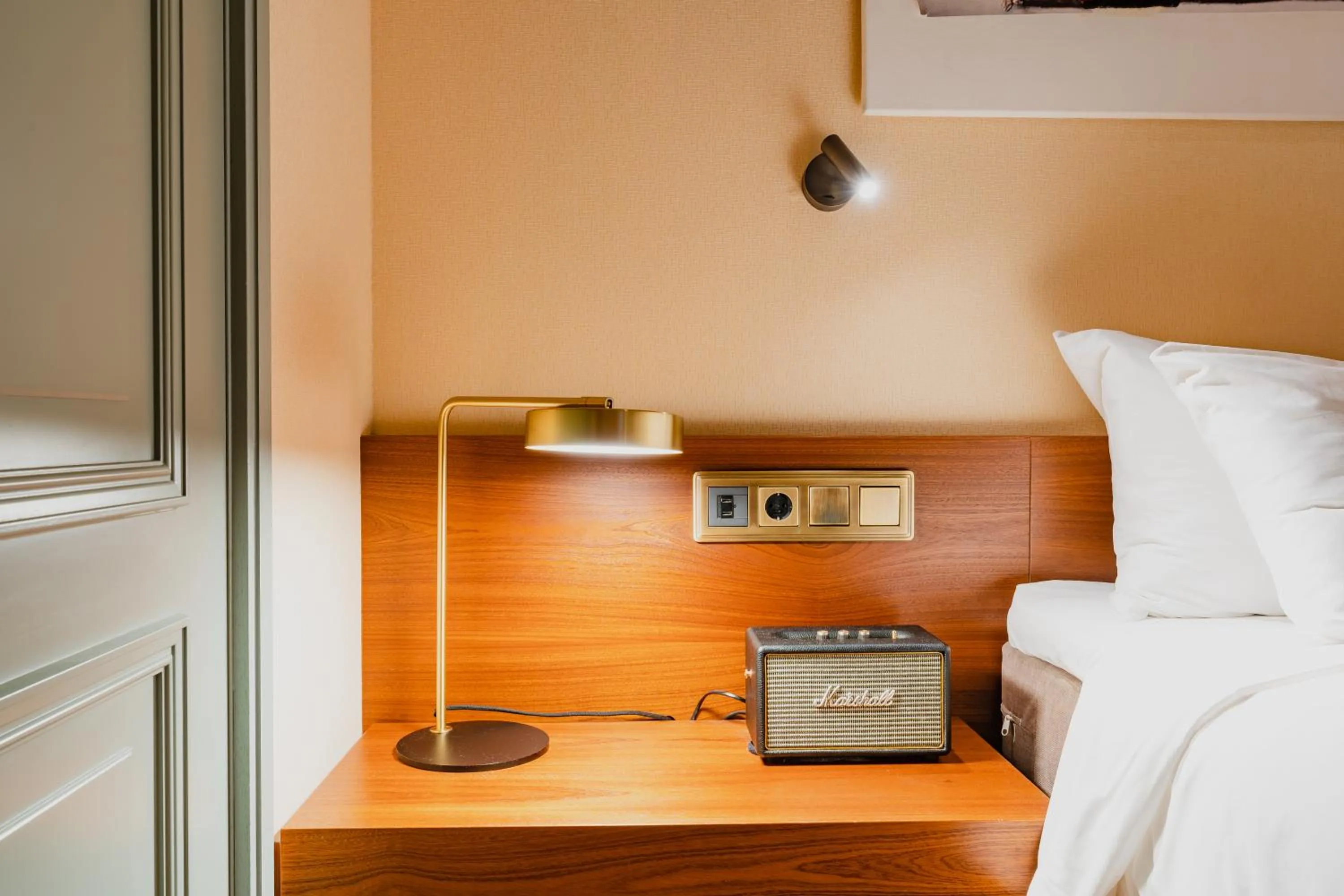 Decorative detail, Bed in Hotel Mercier