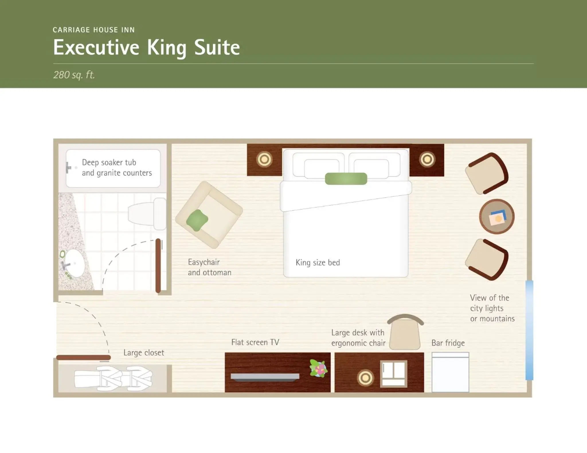 Bird's eye view, Floor Plan in Carriage House Hotel and Conference Centre