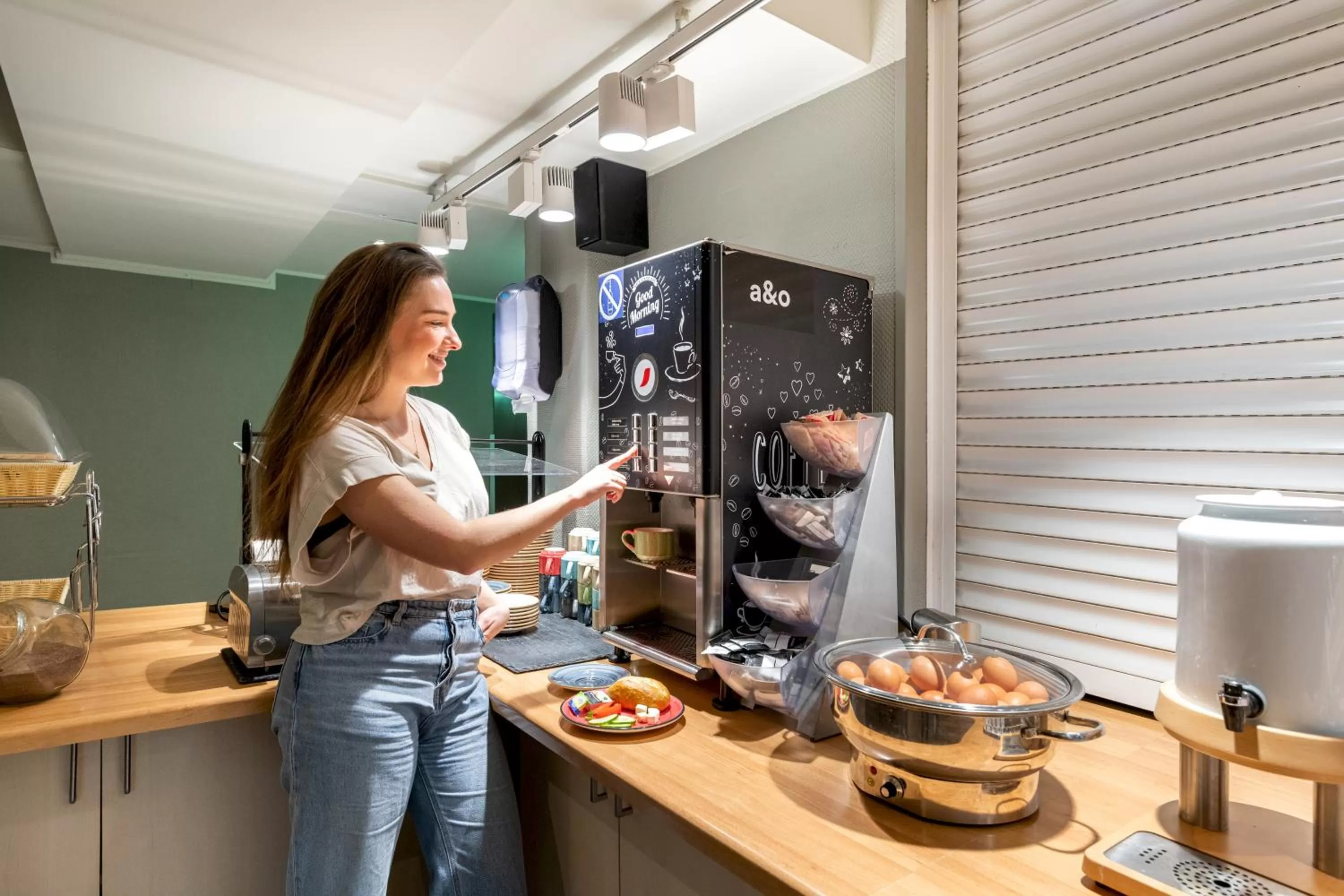 Buffet breakfast in a&o Hamburg Hammer Kirche