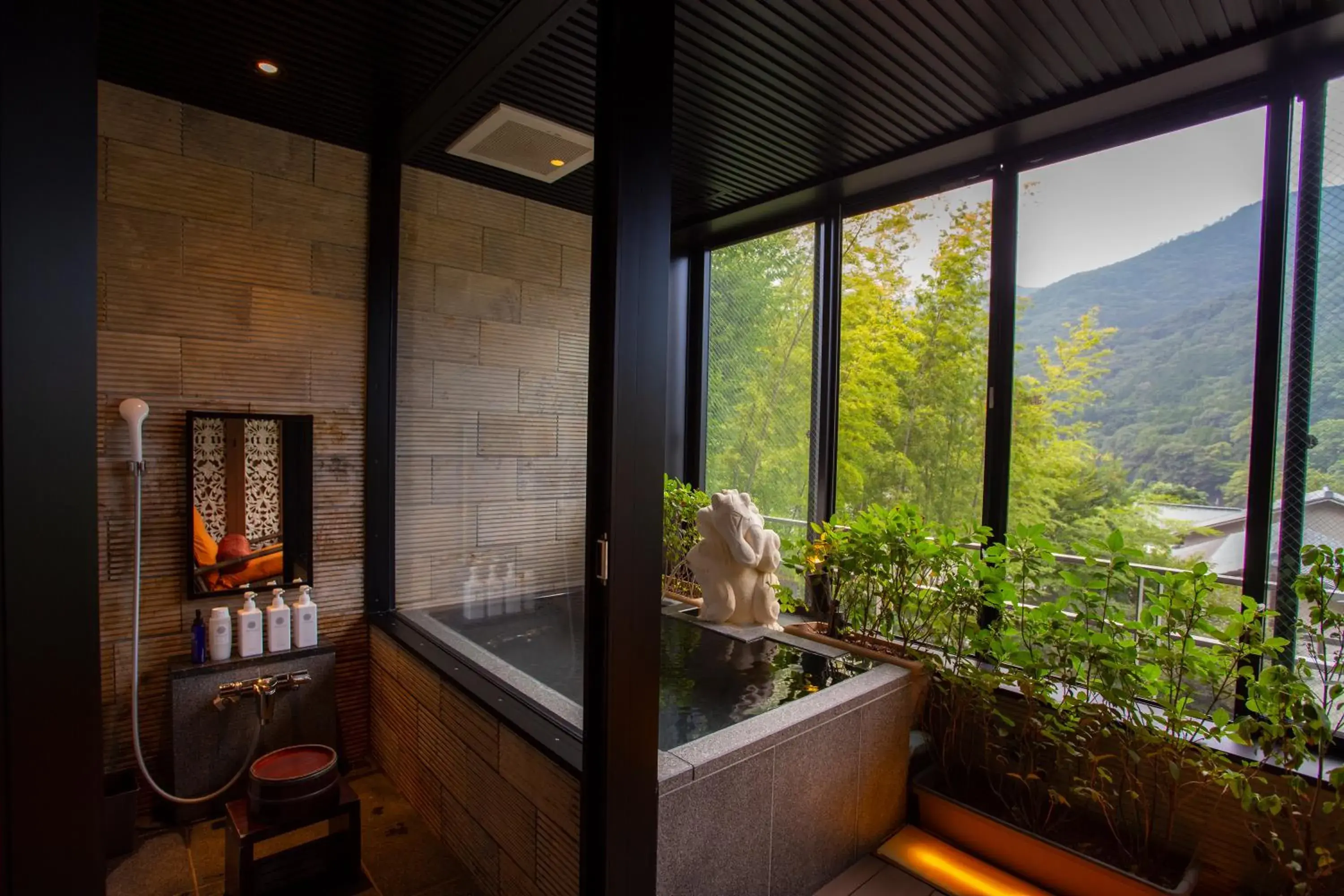 Natural landscape in Balinese onsen ryokan Hakone Airu