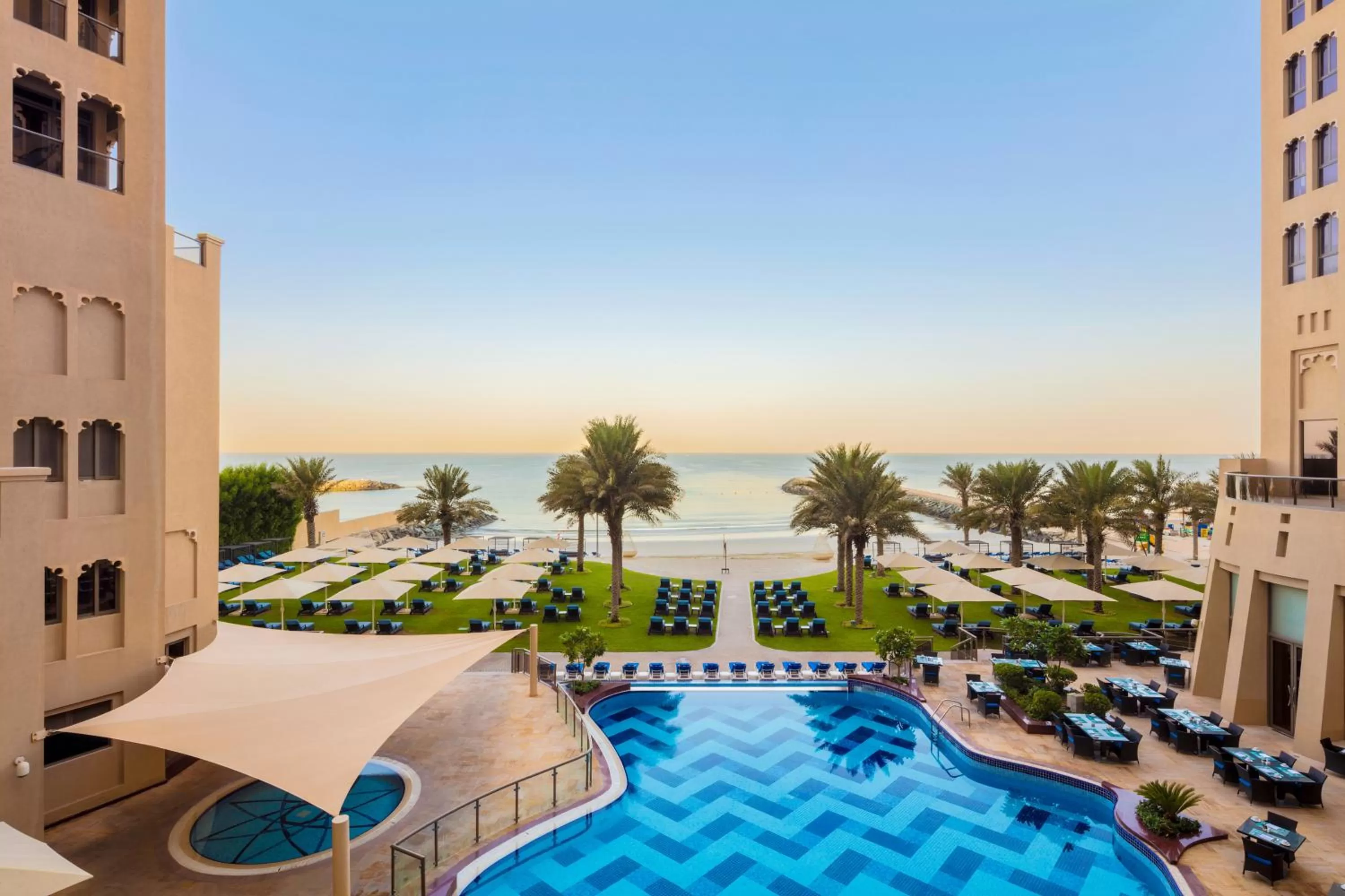 Pool view in Bahi Ajman Palace Hotel