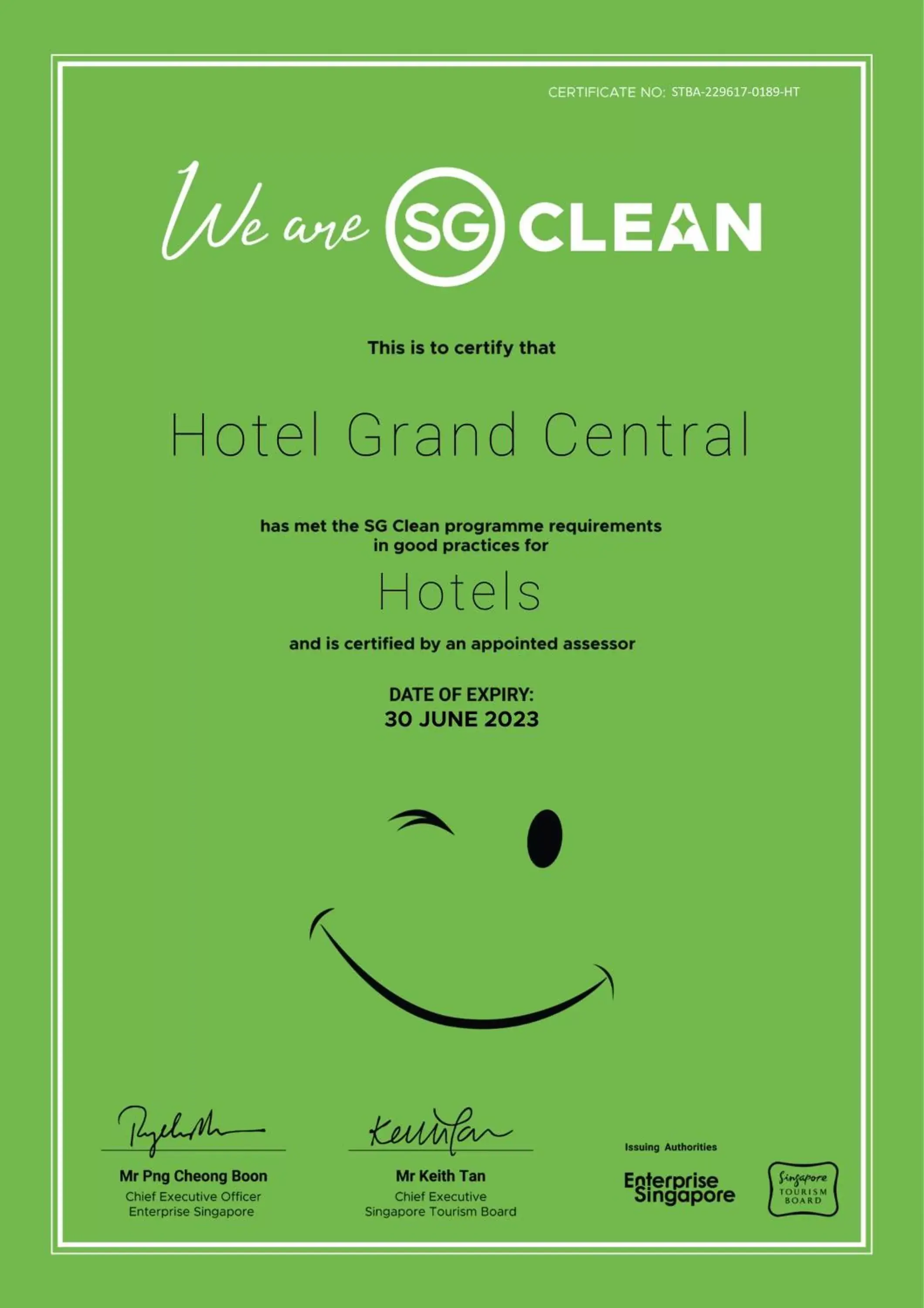 Certificate/Award in Hotel Grand Central