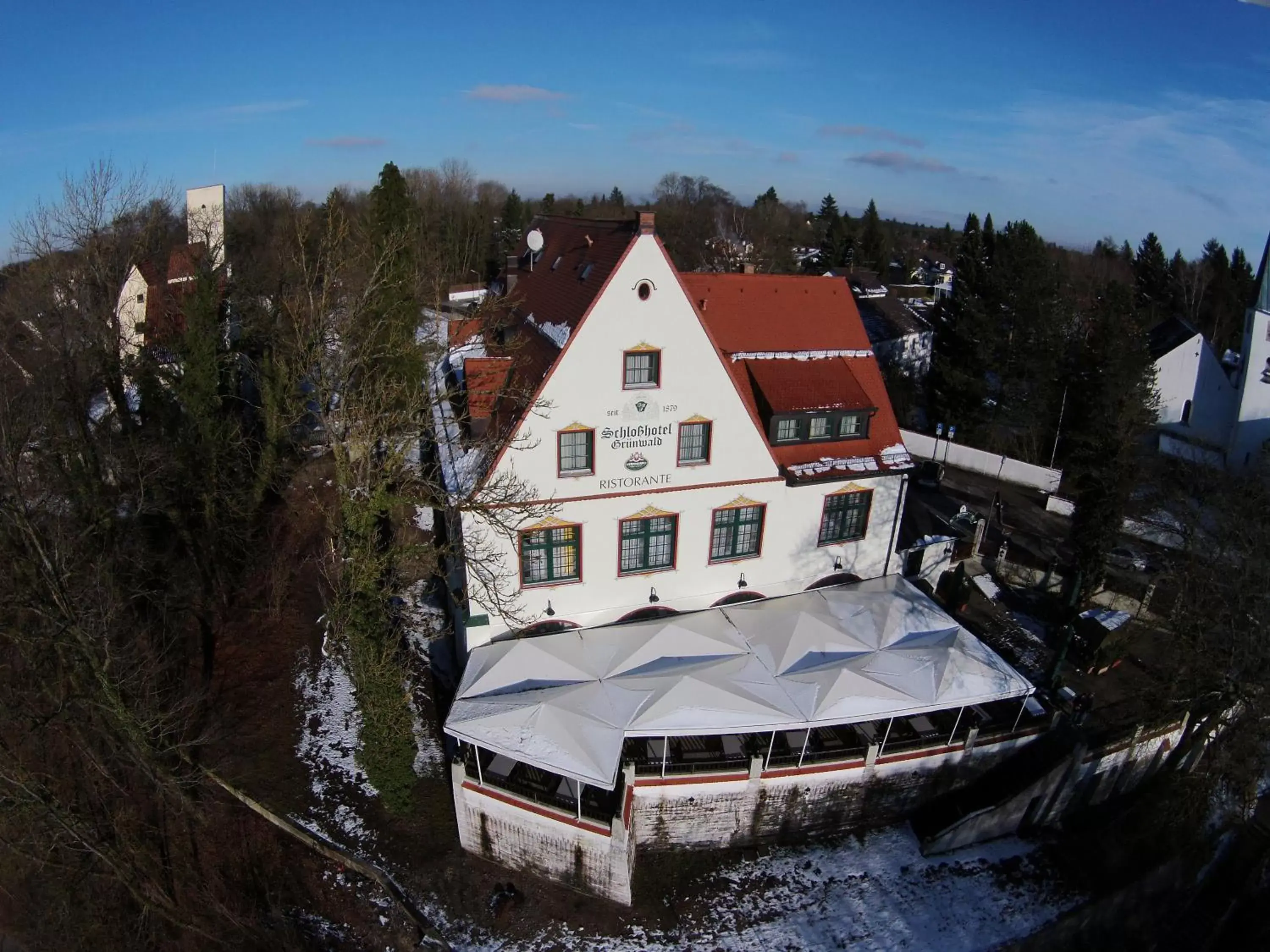 Property building, Winter in Schlosshotel Grünwald