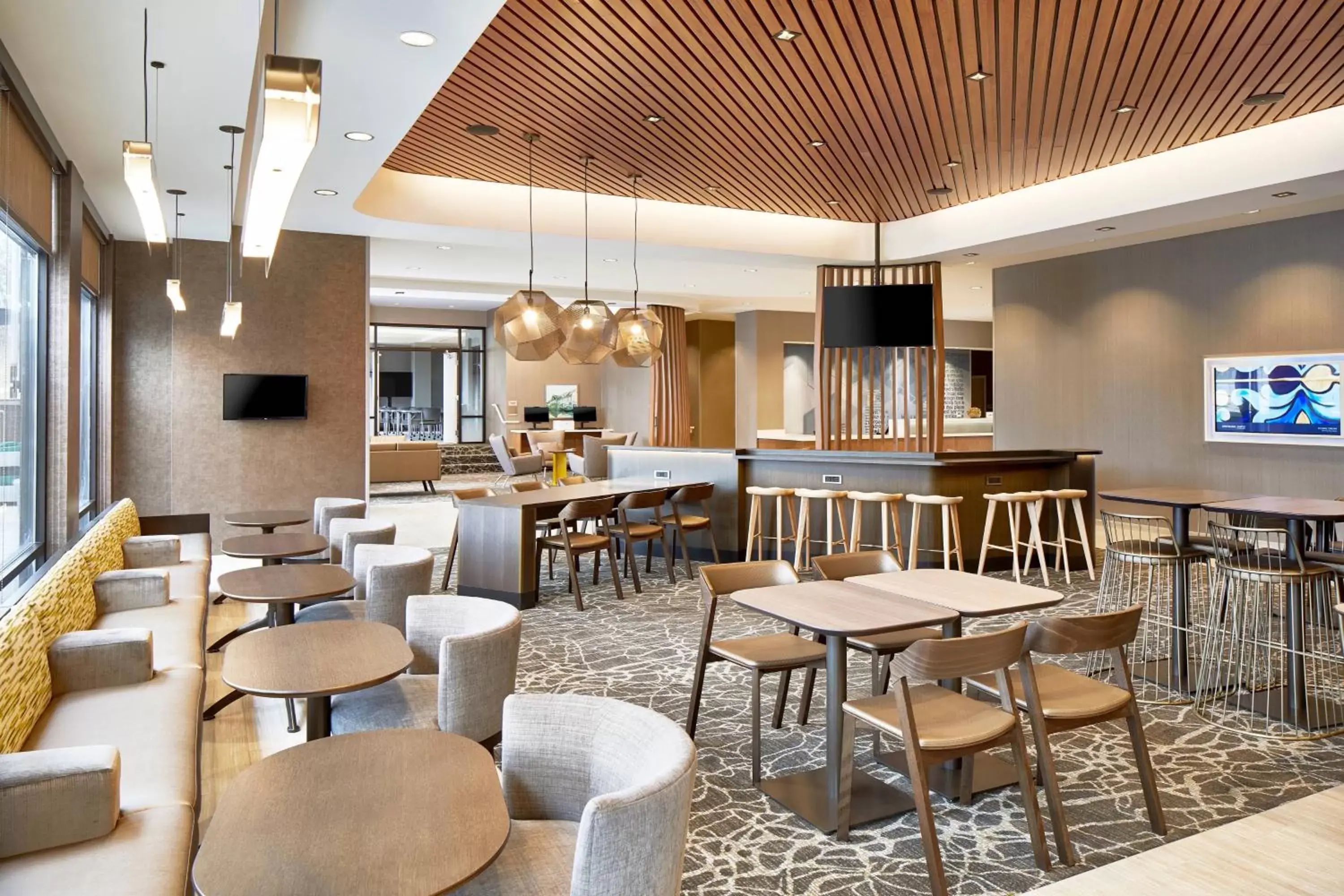Lobby or reception, Restaurant/Places to Eat in SpringHill Suites by Marriott Columbus Dublin
