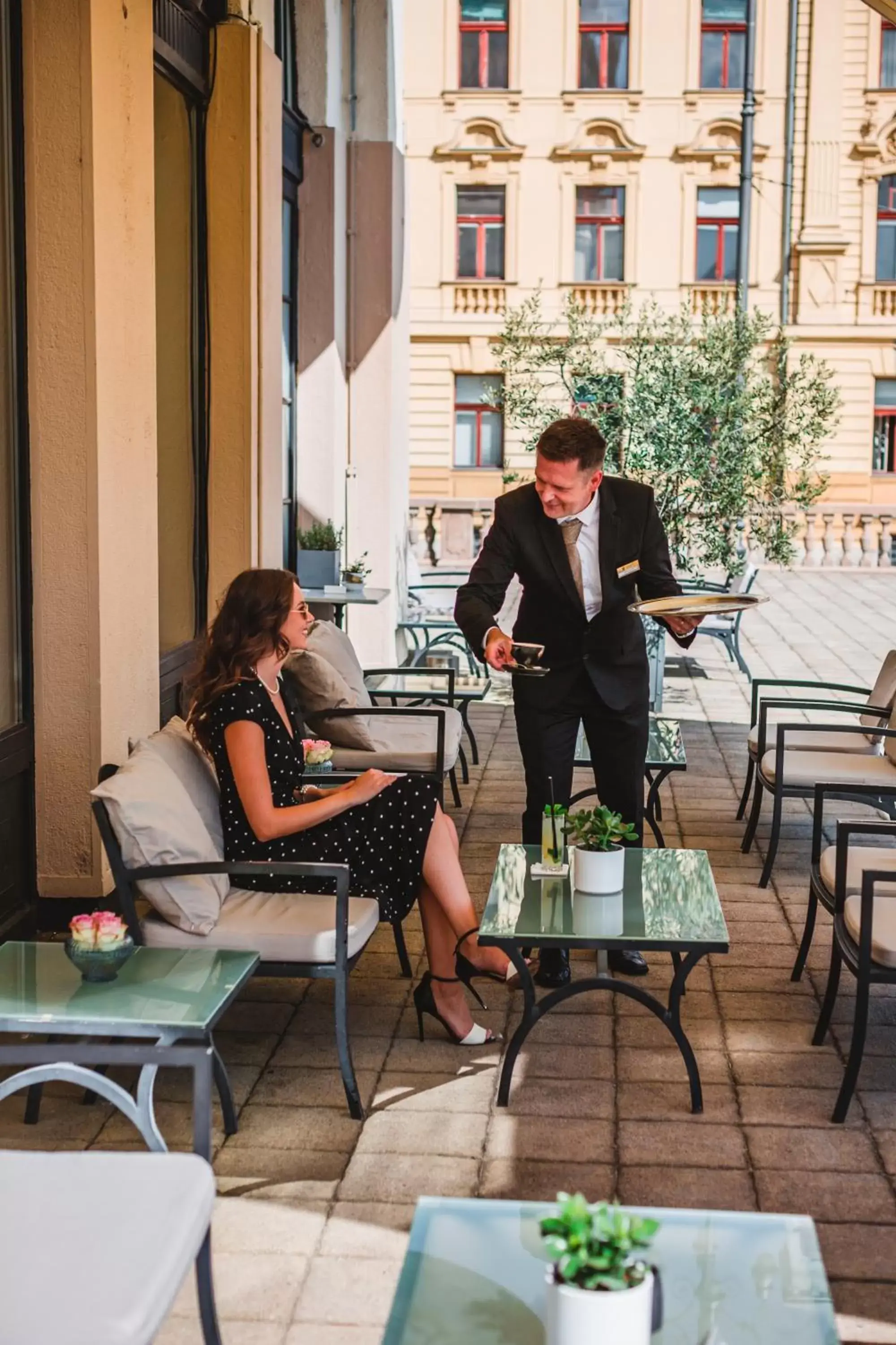 Patio in Esplanade Zagreb Hotel