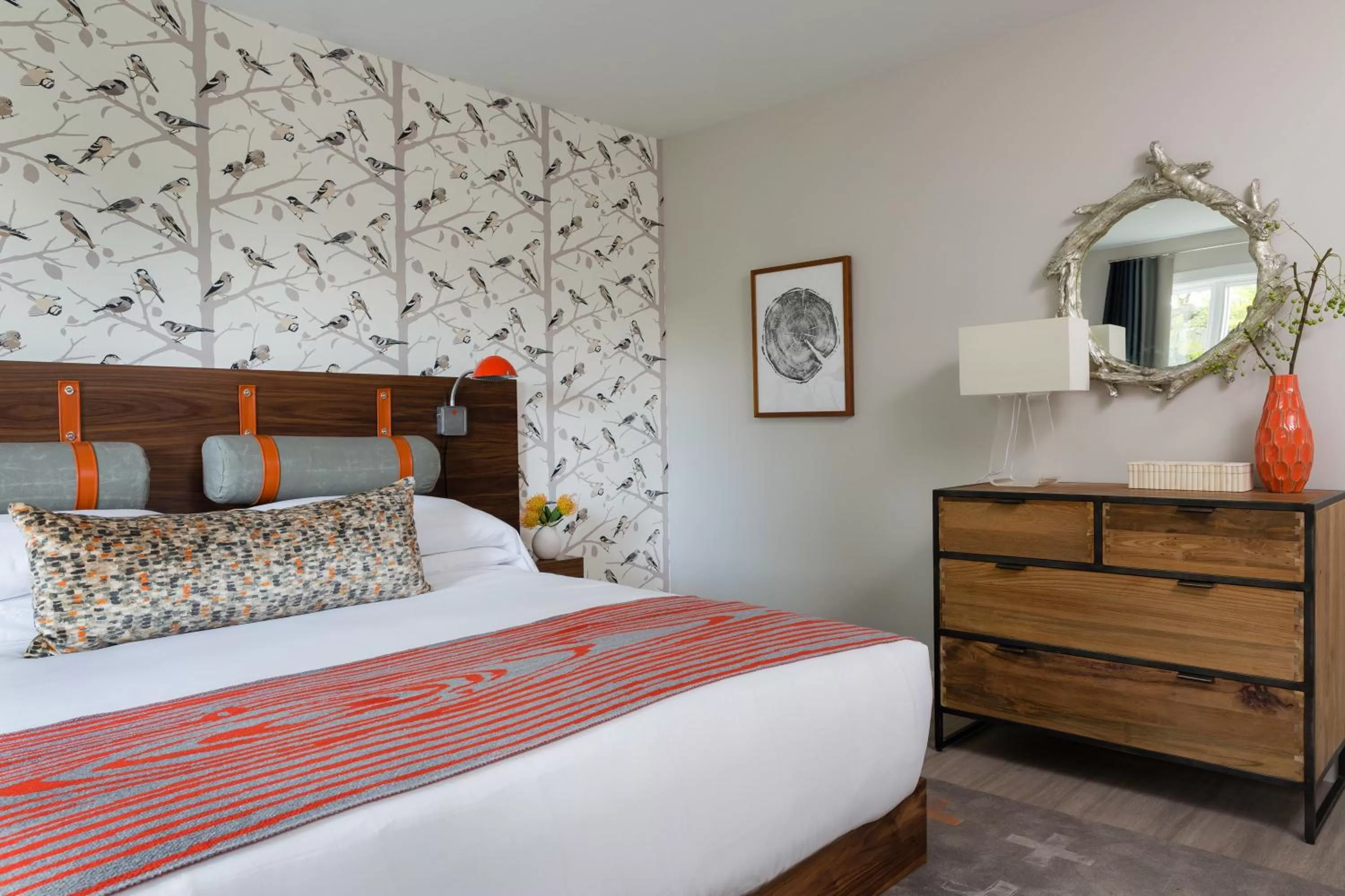 Bed in Field Guide Lodge