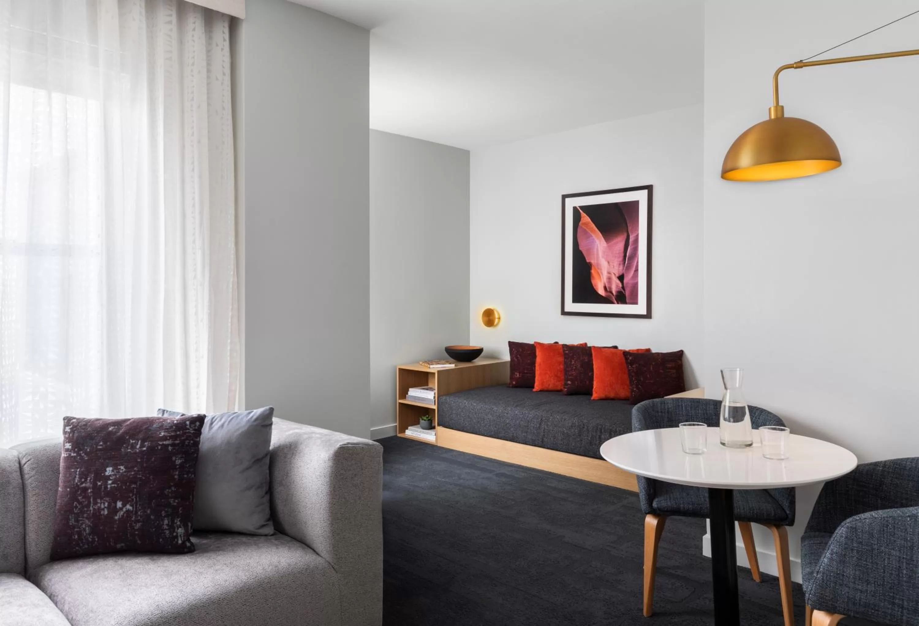 Seating area in 21c Museum Hotel Chicago