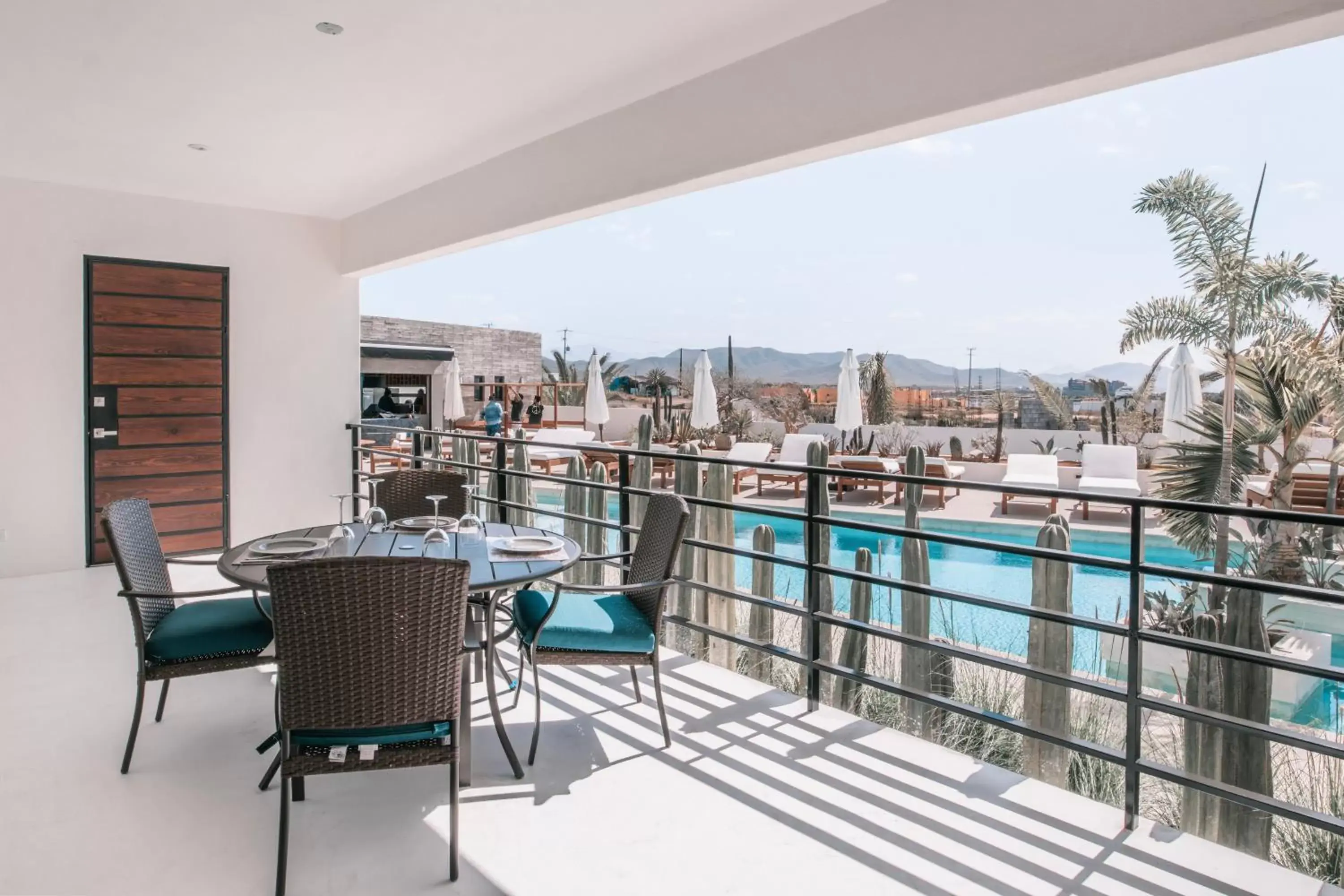 Balcony/Terrace, Pool View in Cerritos Surf Residences