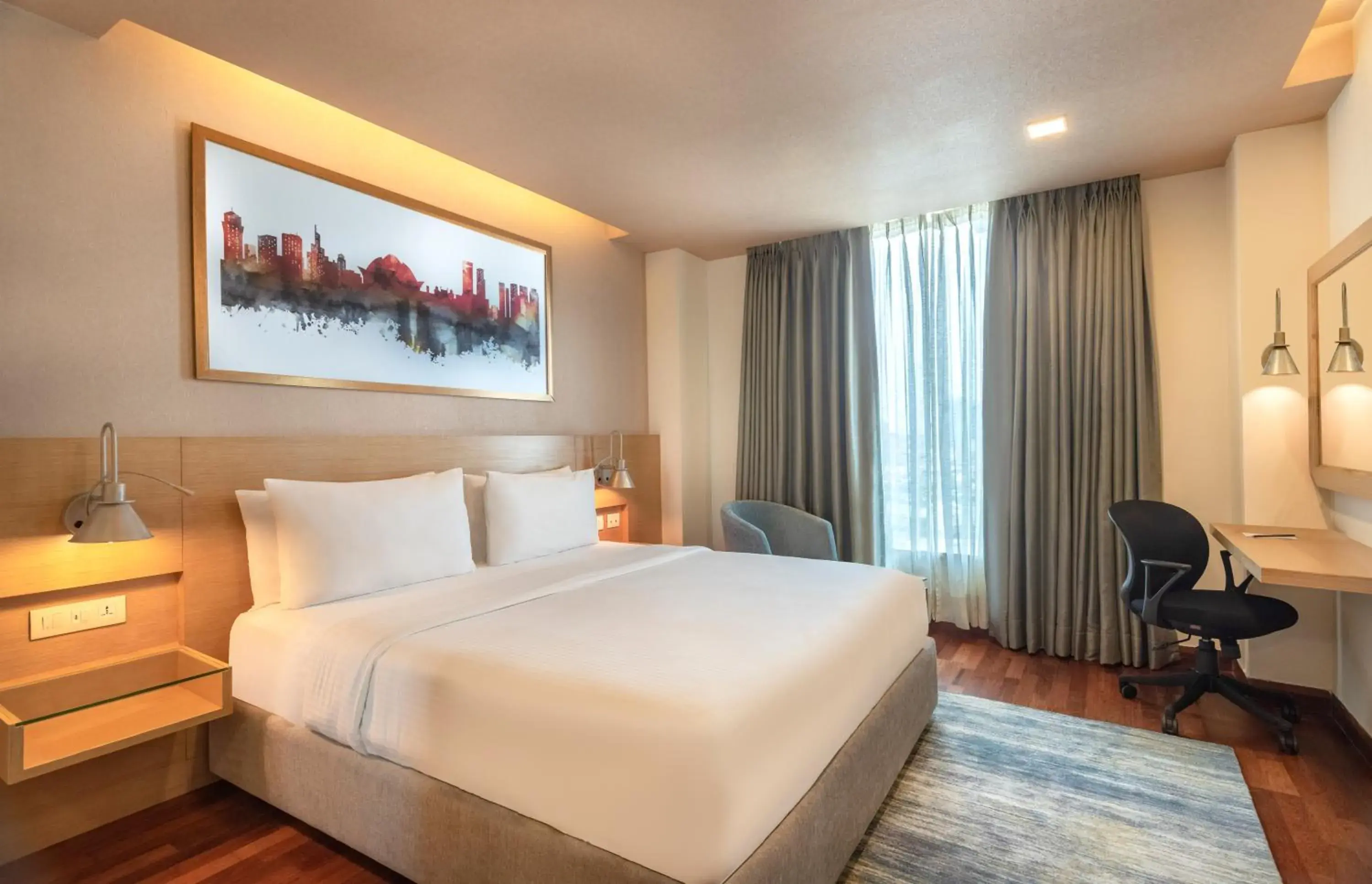 Bedroom, Bed in Radisson Gurugram Sohna Road City Center