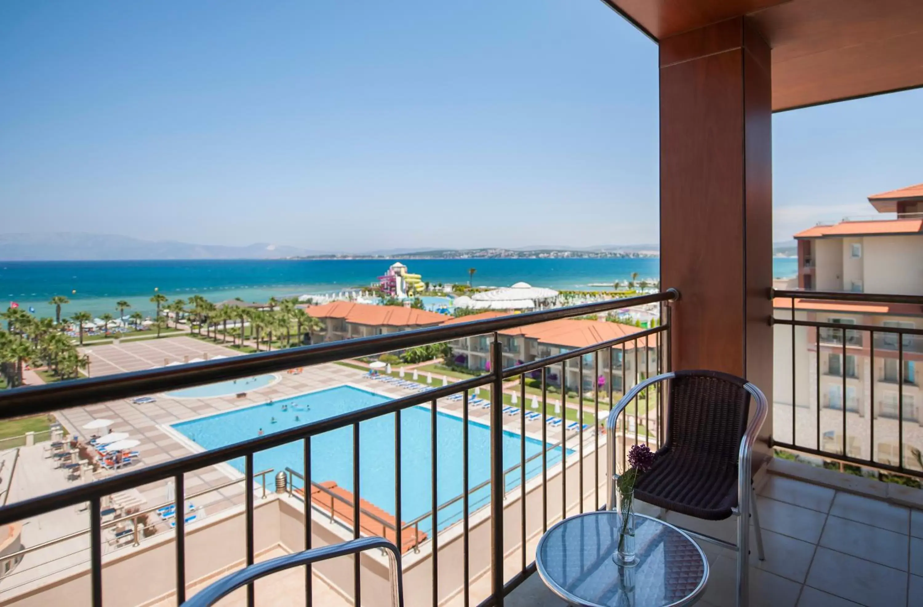 Balcony/Terrace, Pool View in Radisson Blu Resort & Spa Cesme