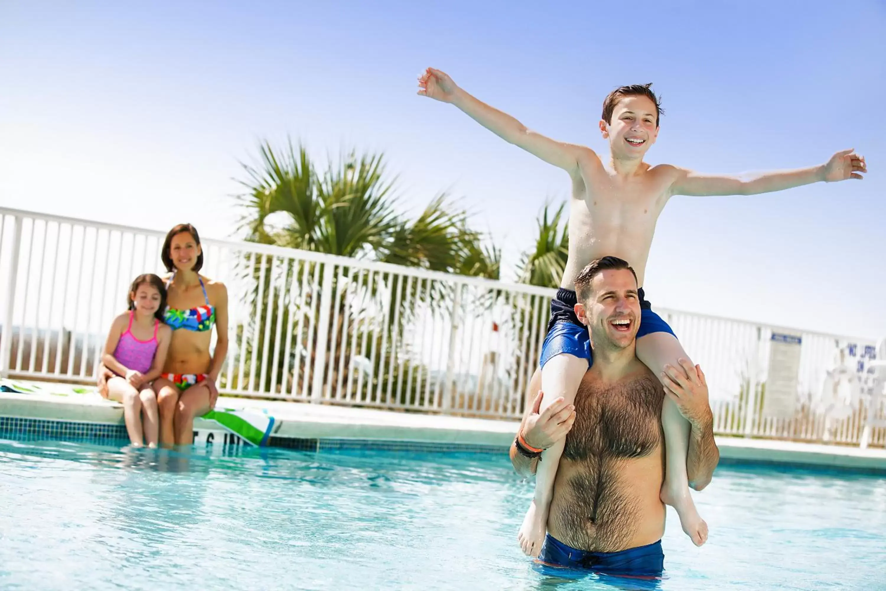 Swimming pool, Family in Hotel Blue