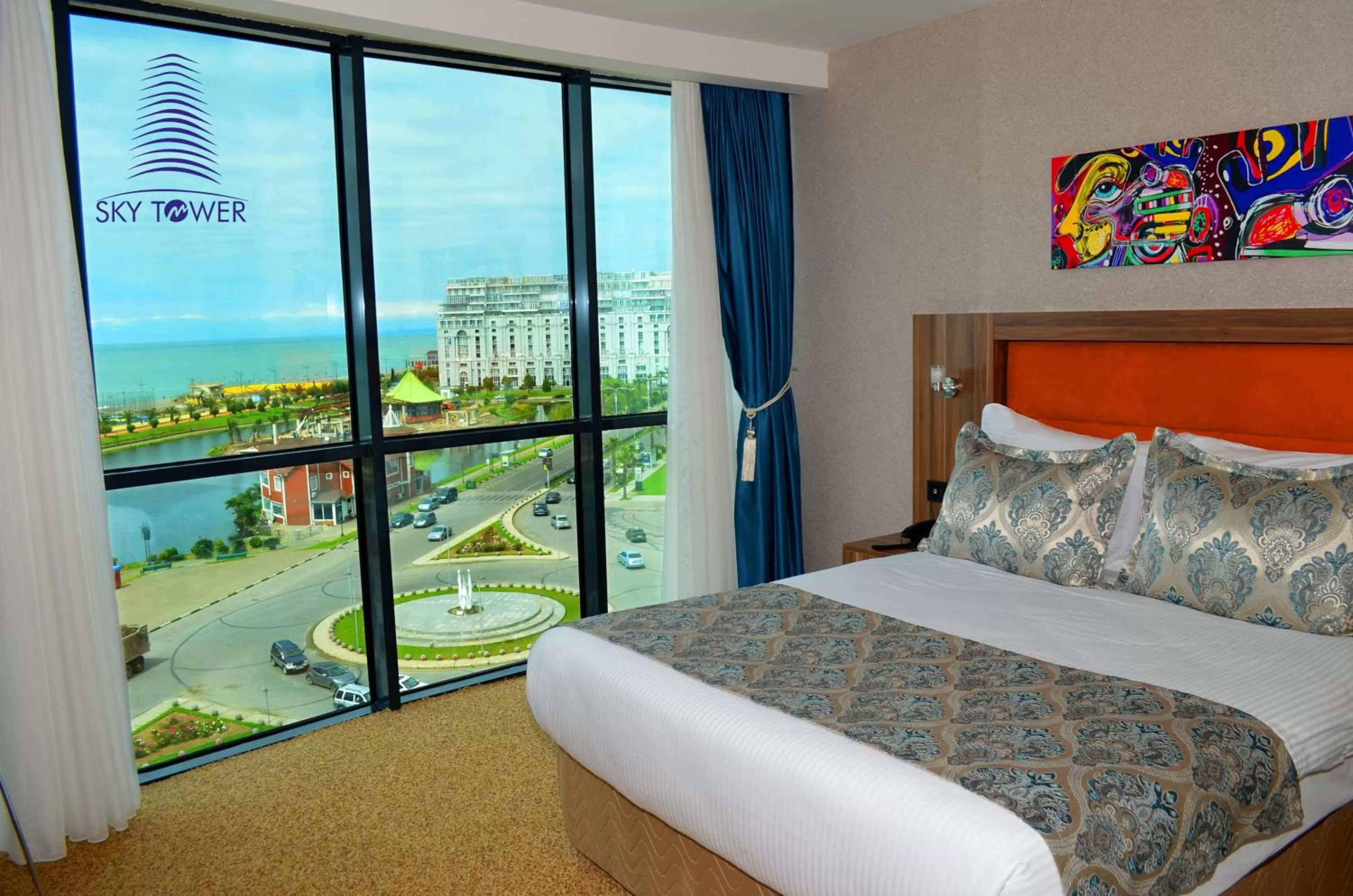 View (from property/room), Bed in Sky Tower King Hotel