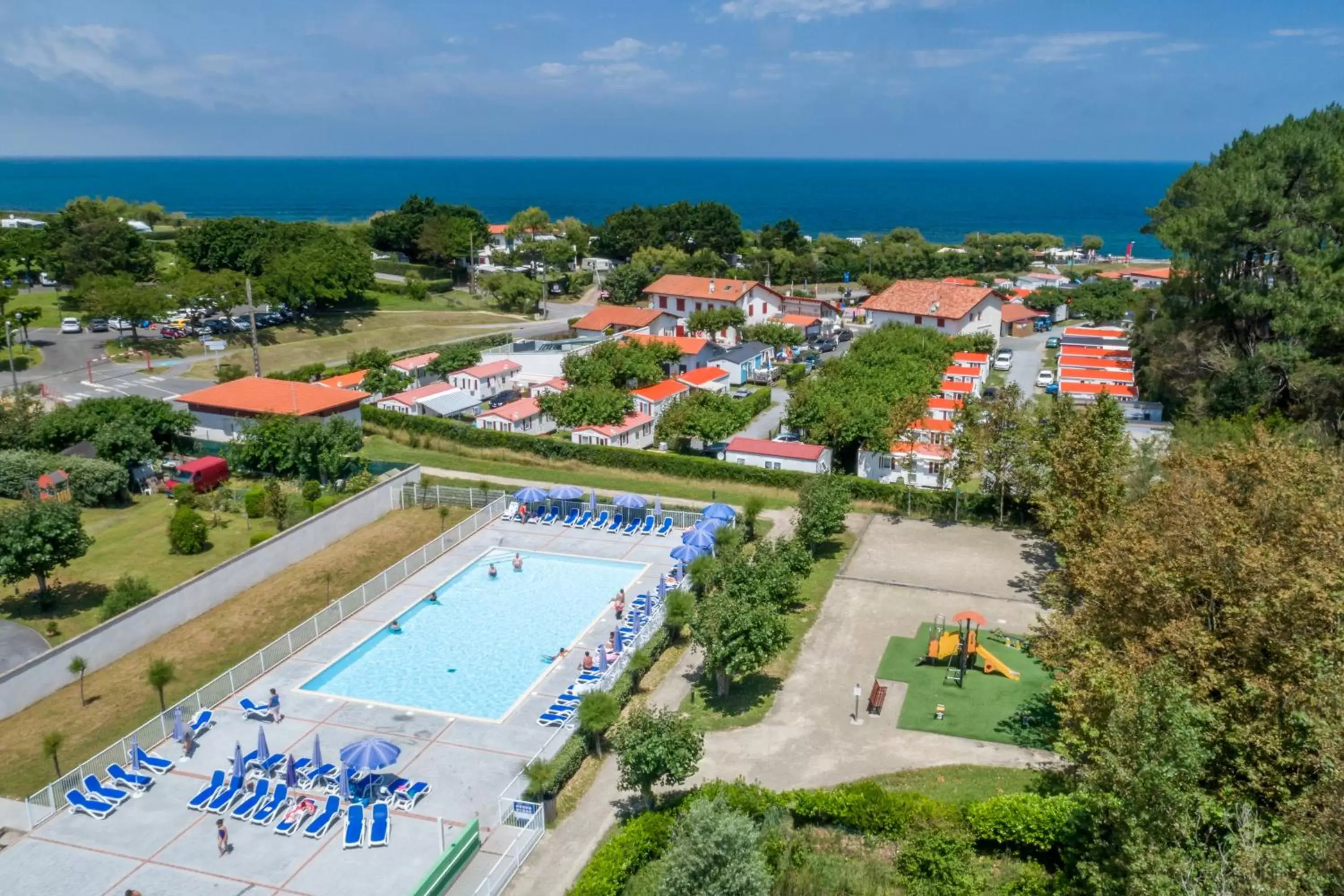 Swimming pool, Bird's-eye View in Résidence Odalys Domaine Iratzia