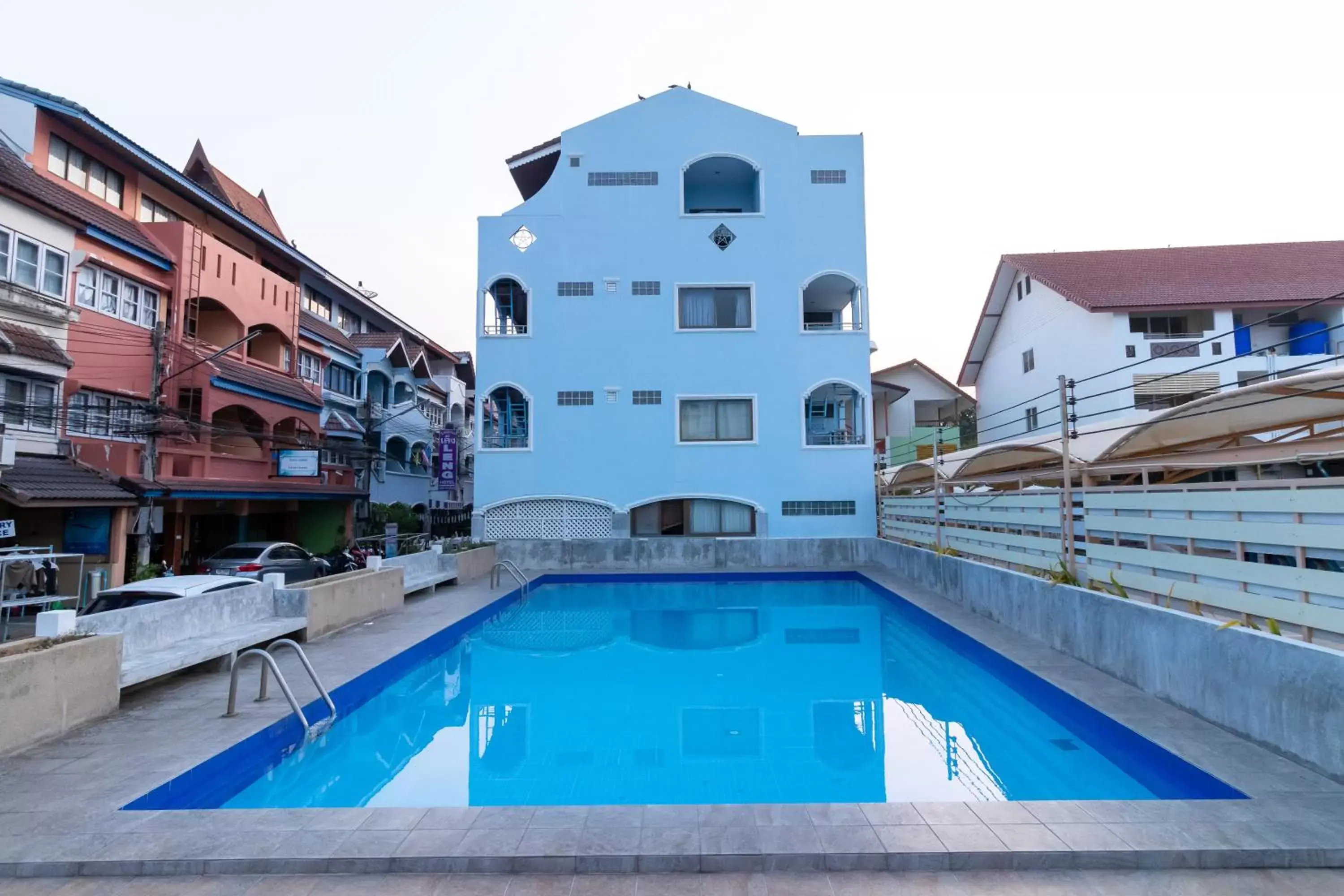 Swimming pool, Property Building in Thipurai Beach Hotel
