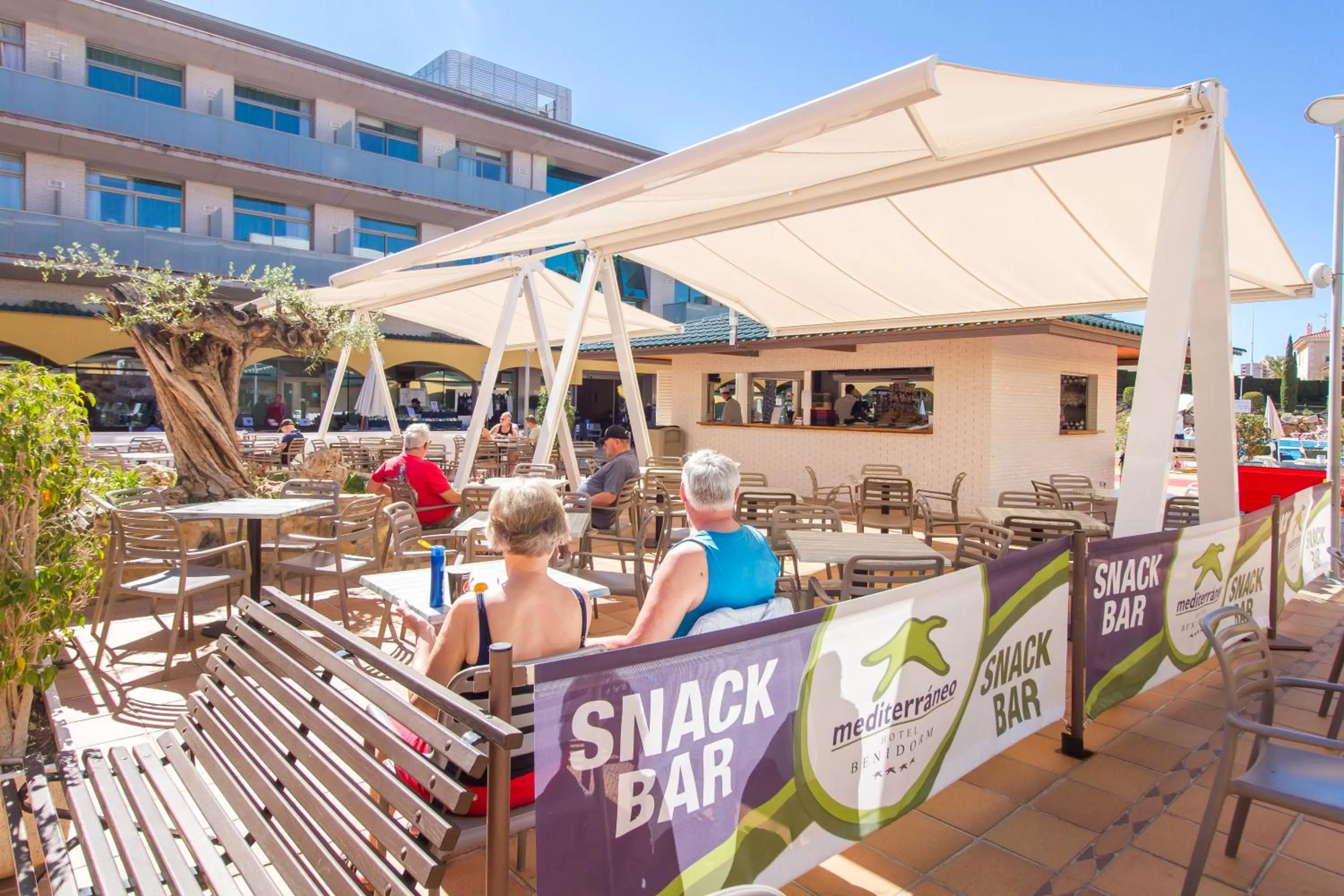 Pool view in Hotel Mediterraneo