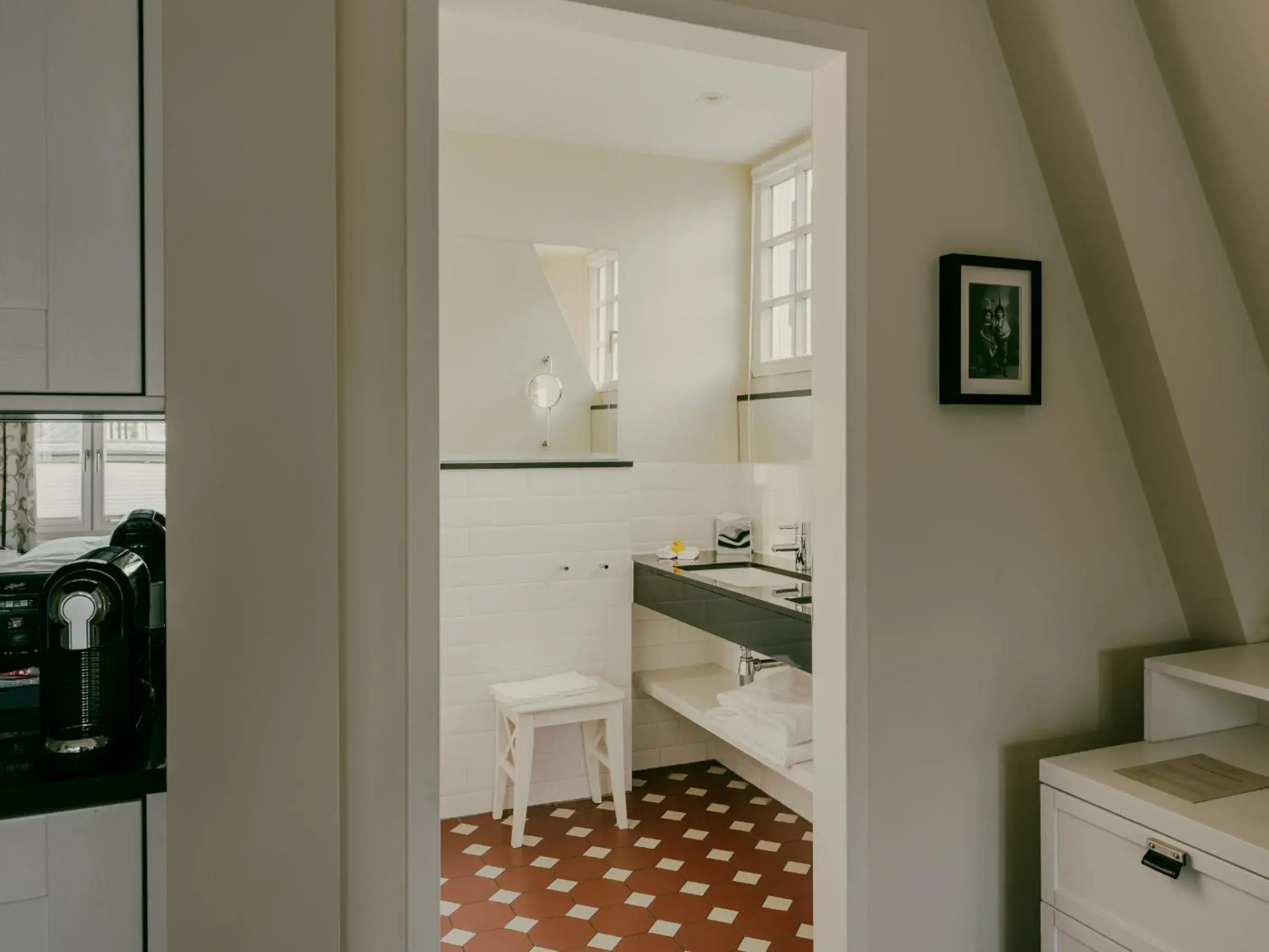 Bathroom, Kitchen/Kitchenette in Bad Hotel Überlingen