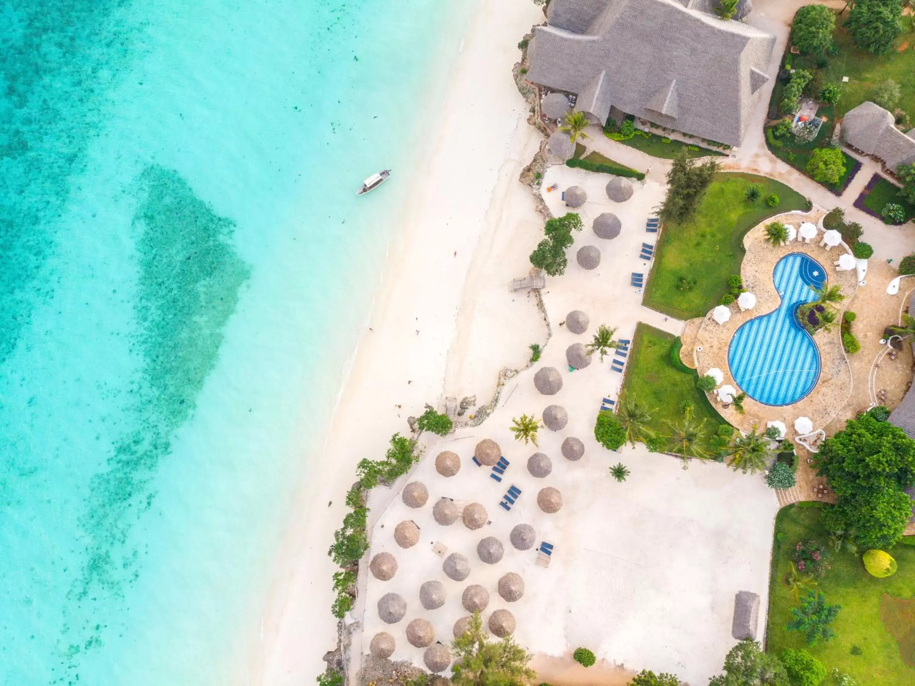 View (from property/room), Bird's-eye View in Sandies Baobab Beach Zanzibar