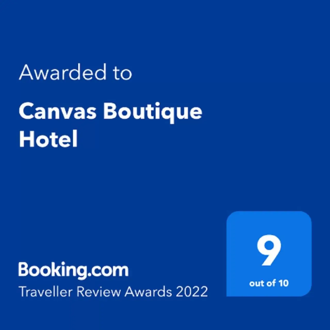 Certificate/Award, Logo/Certificate/Sign/Award in Canvas Boutique Hotel