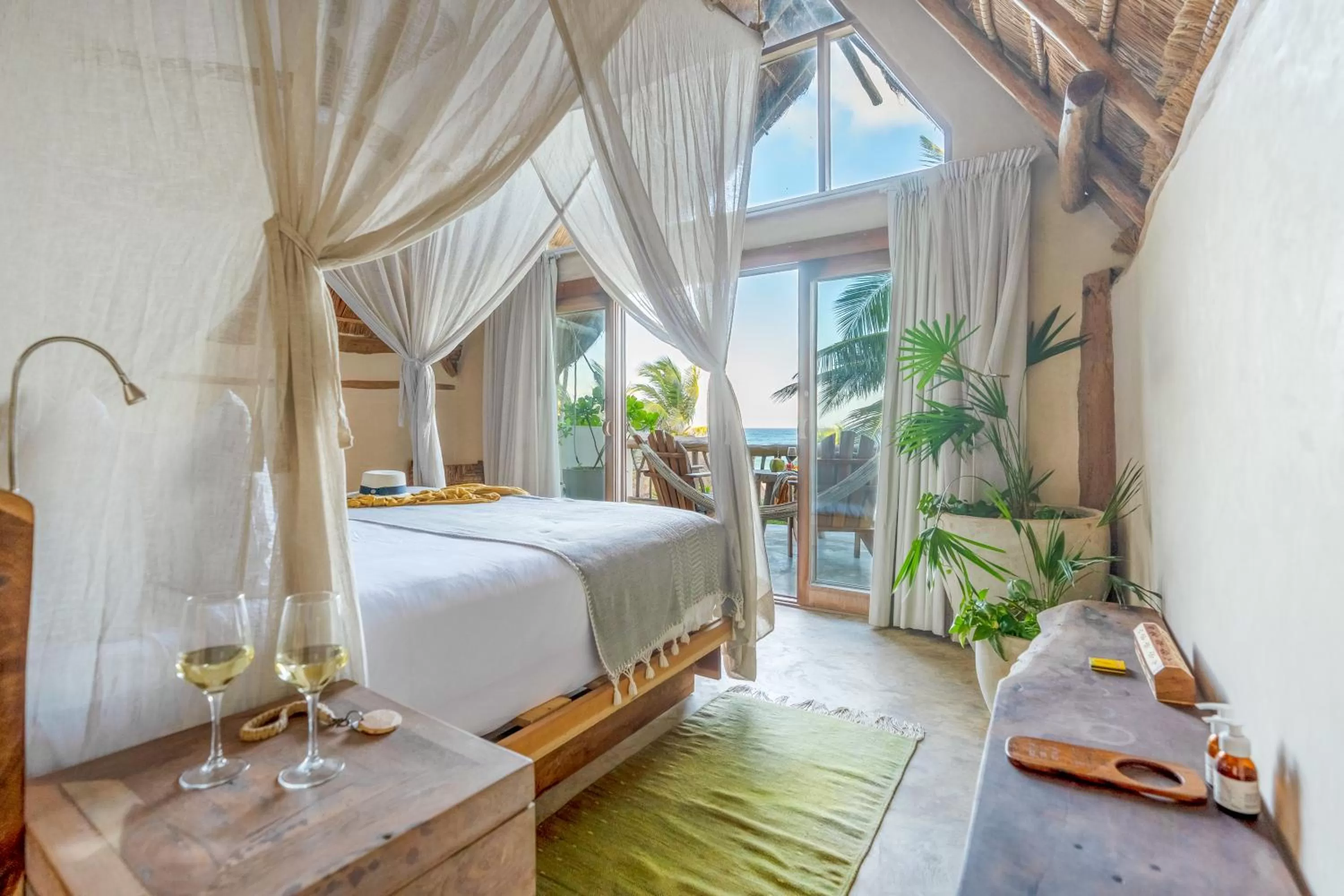 Bed in Ahau Tulum - Beachfront Hotel