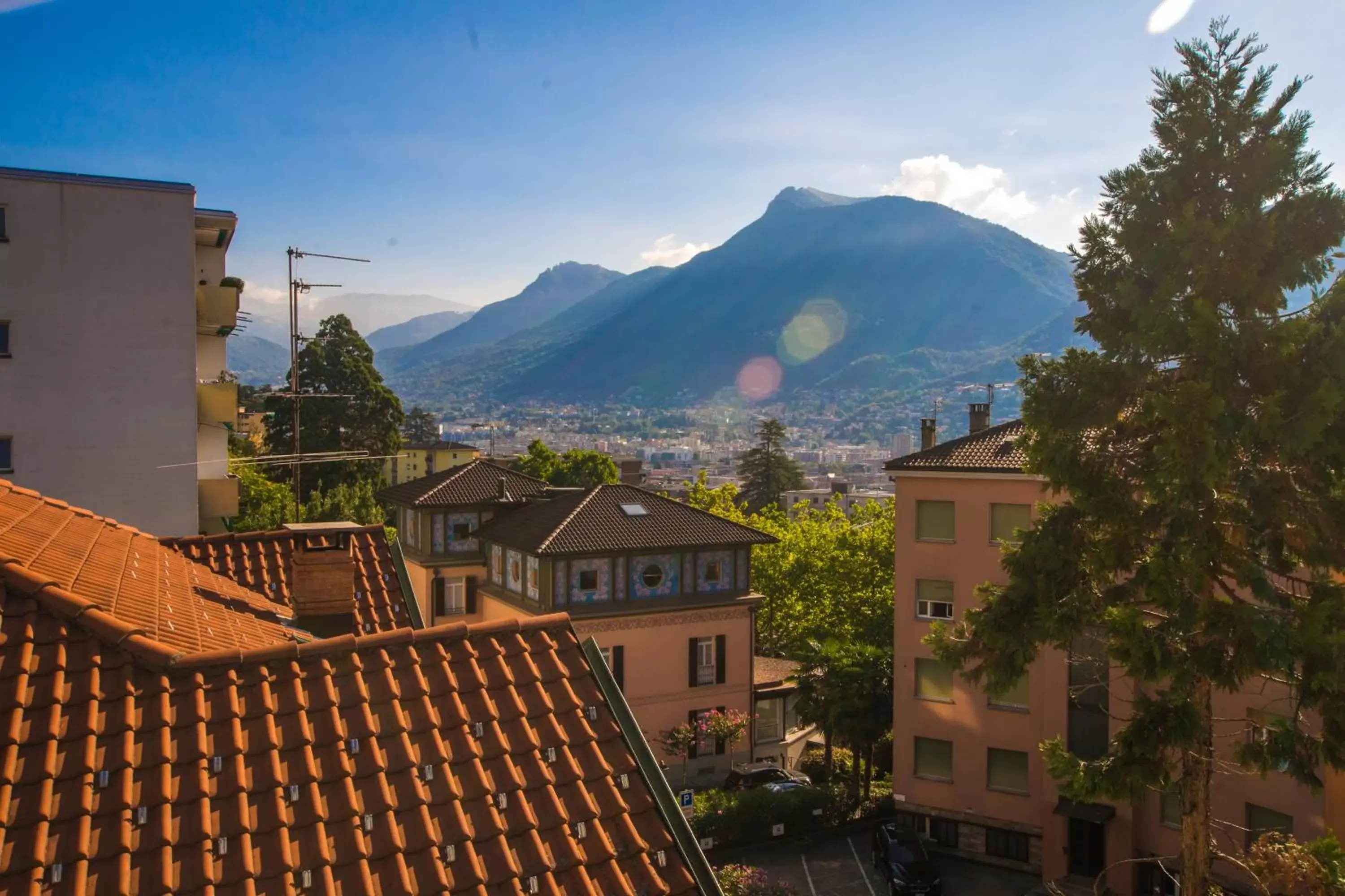 Balcony/Terrace, Mountain View in Hotel Besso Lugano Center