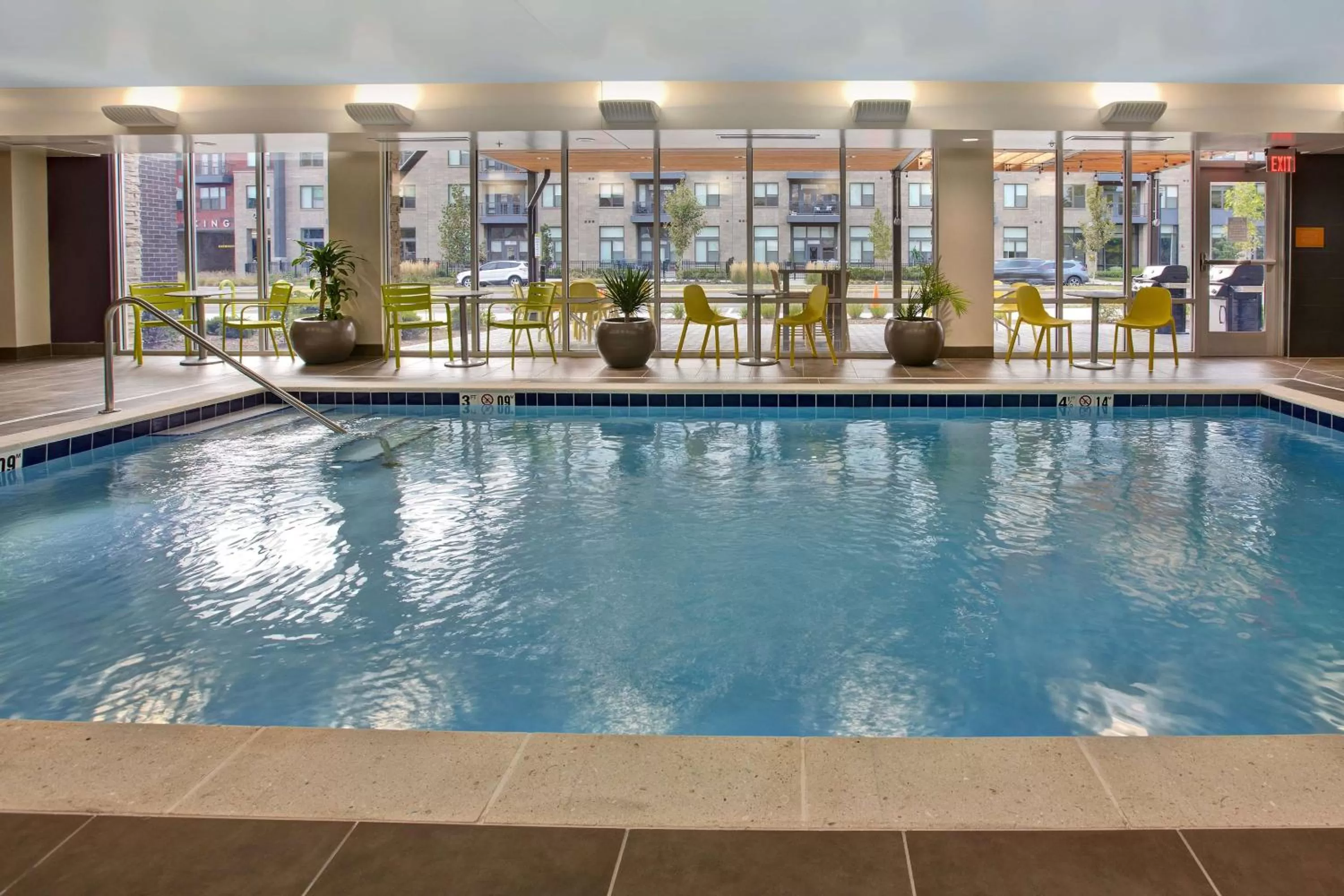 Pool view in Home2 Suites By Hilton Carmel Indianapolis