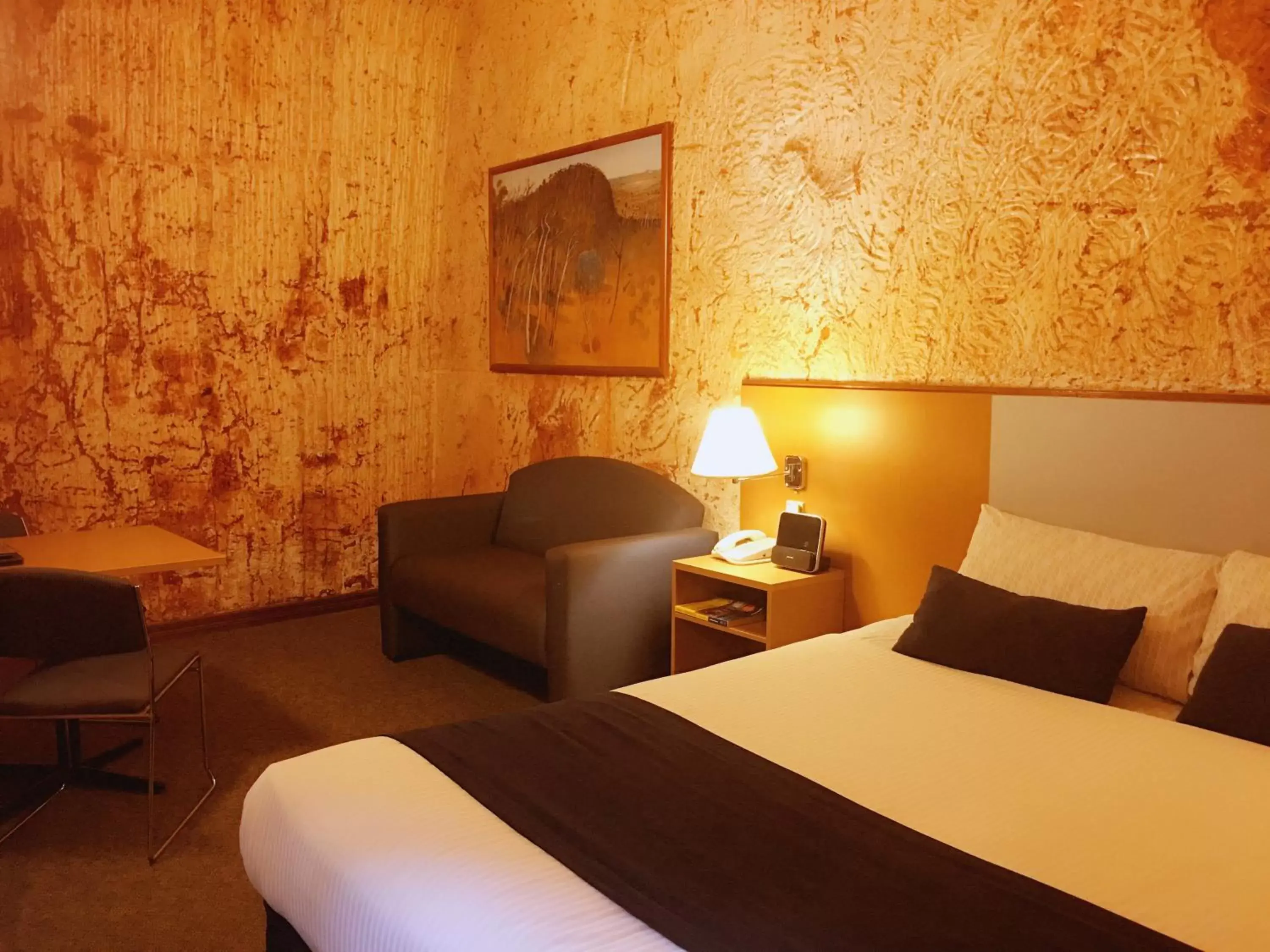 Bed in Desert Cave Hotel