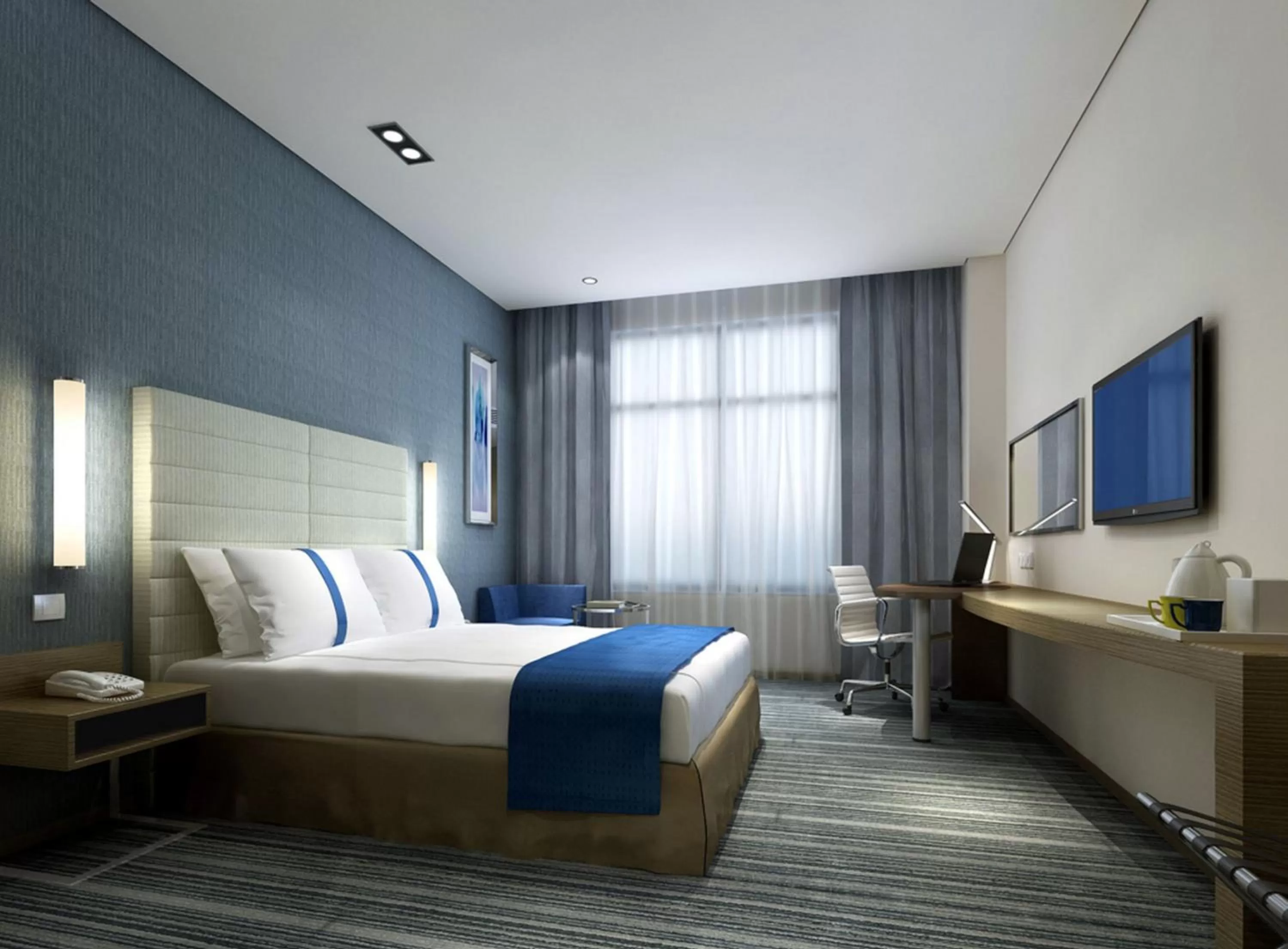 Photo of the whole room, Bed in Holiday Inn Express Langfang Park View by IHG