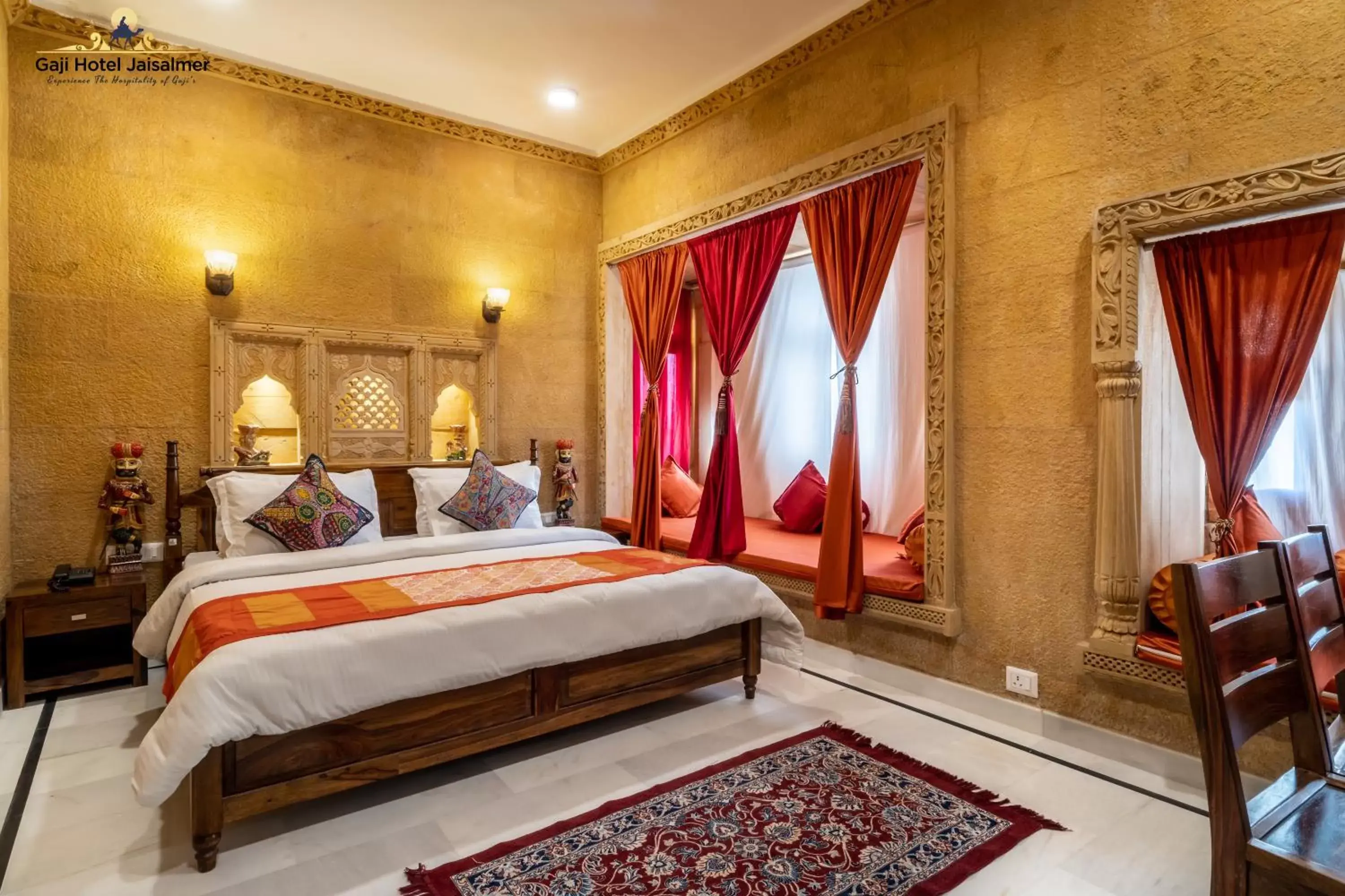 Bedroom, Bed in Gaji Hotel Jaisalmer