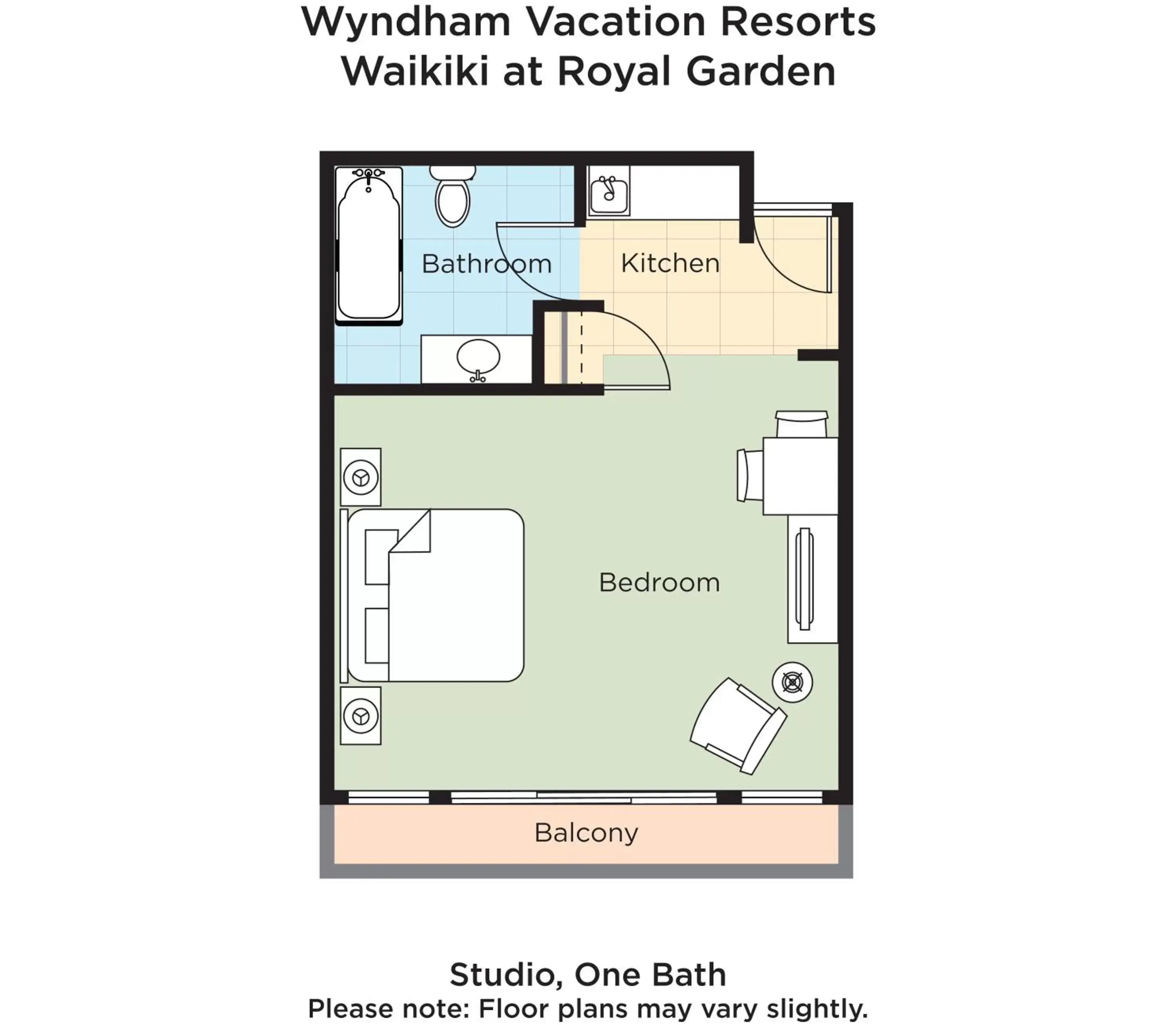 Floor Plan in Wyndham Vacation Resorts Royal Garden at Waikiki