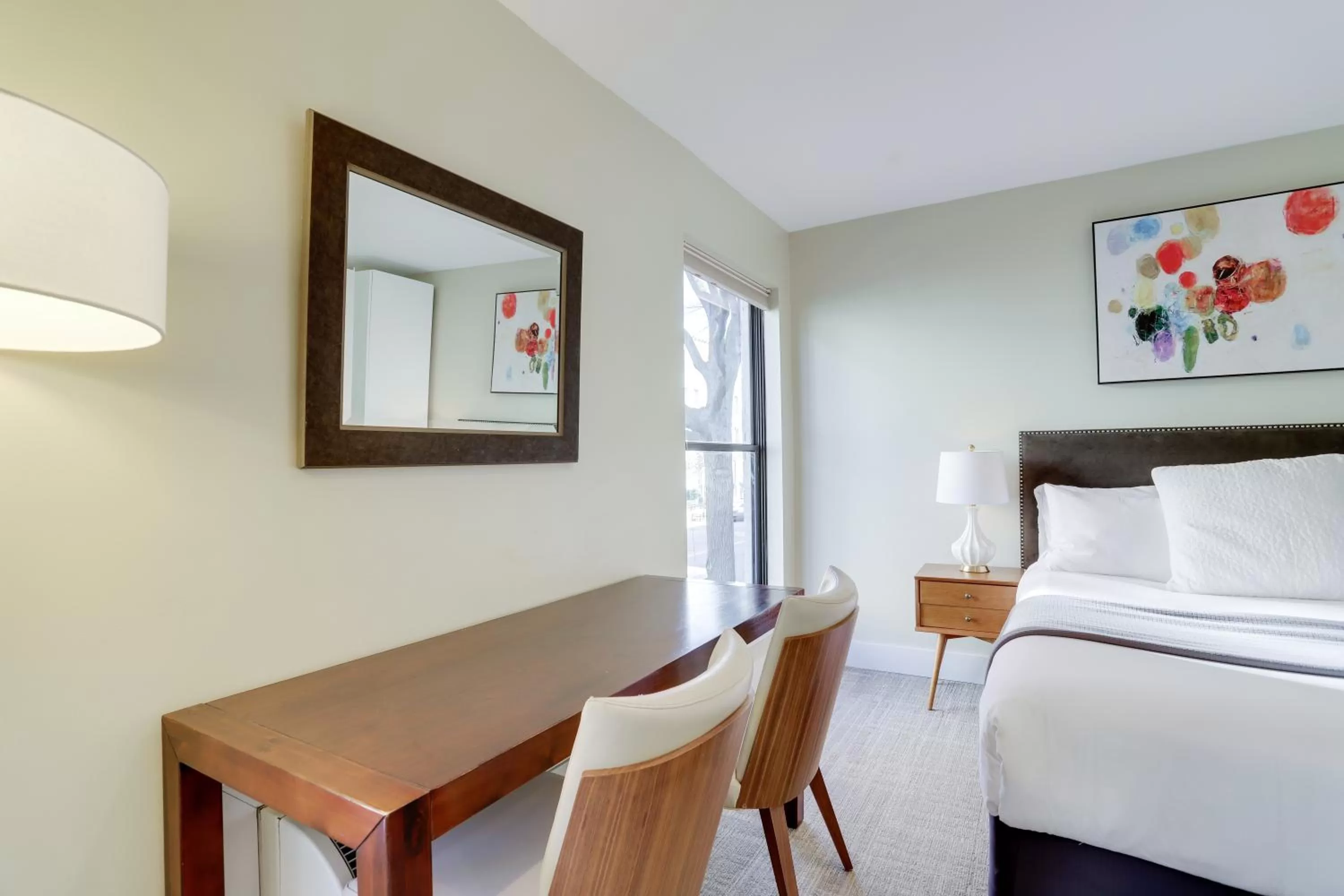 Bed in Sojourn at DuPont Place