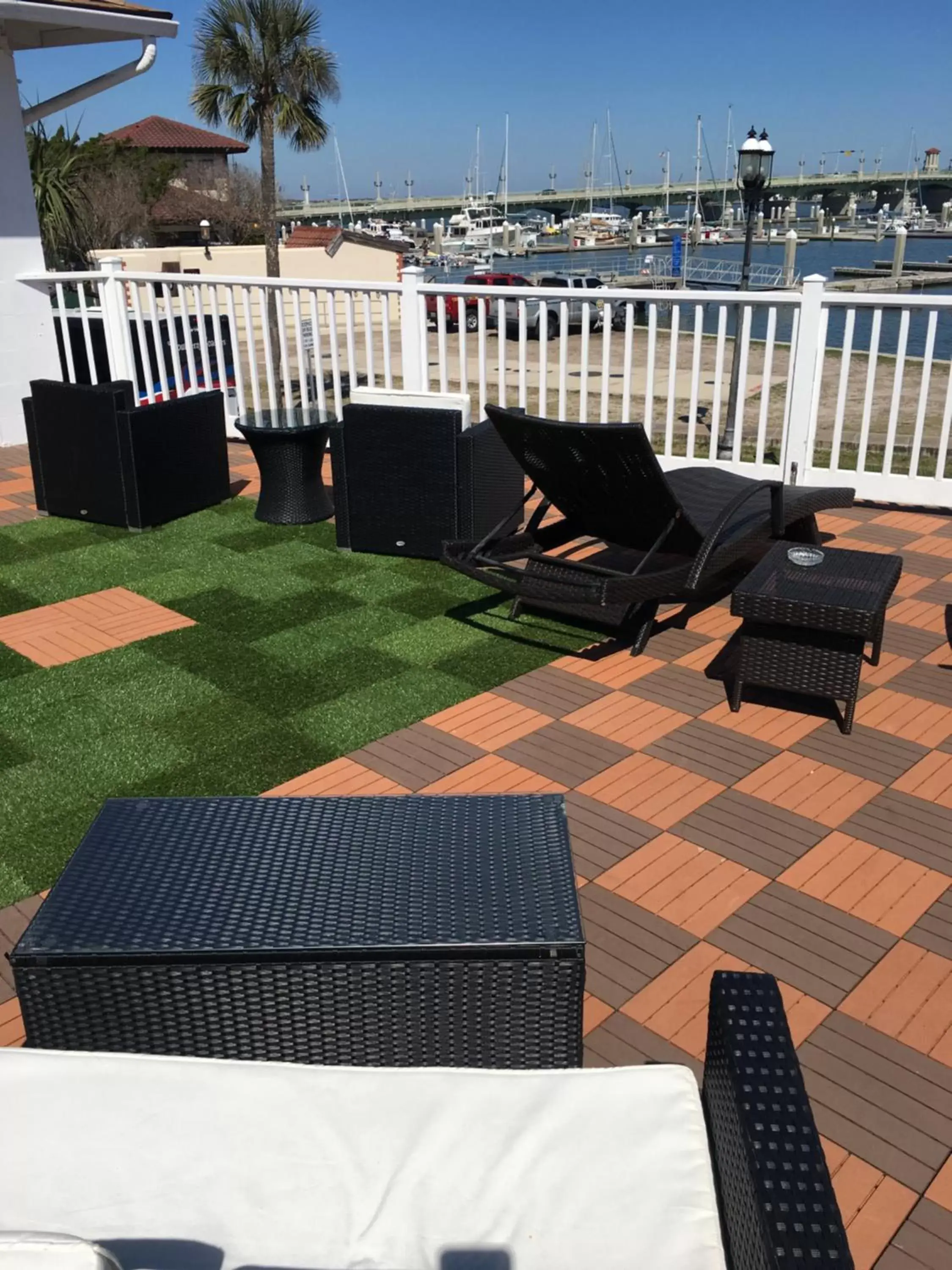 Patio in Historic Waterfront Marion Motor Lodge in downtown St Augustine