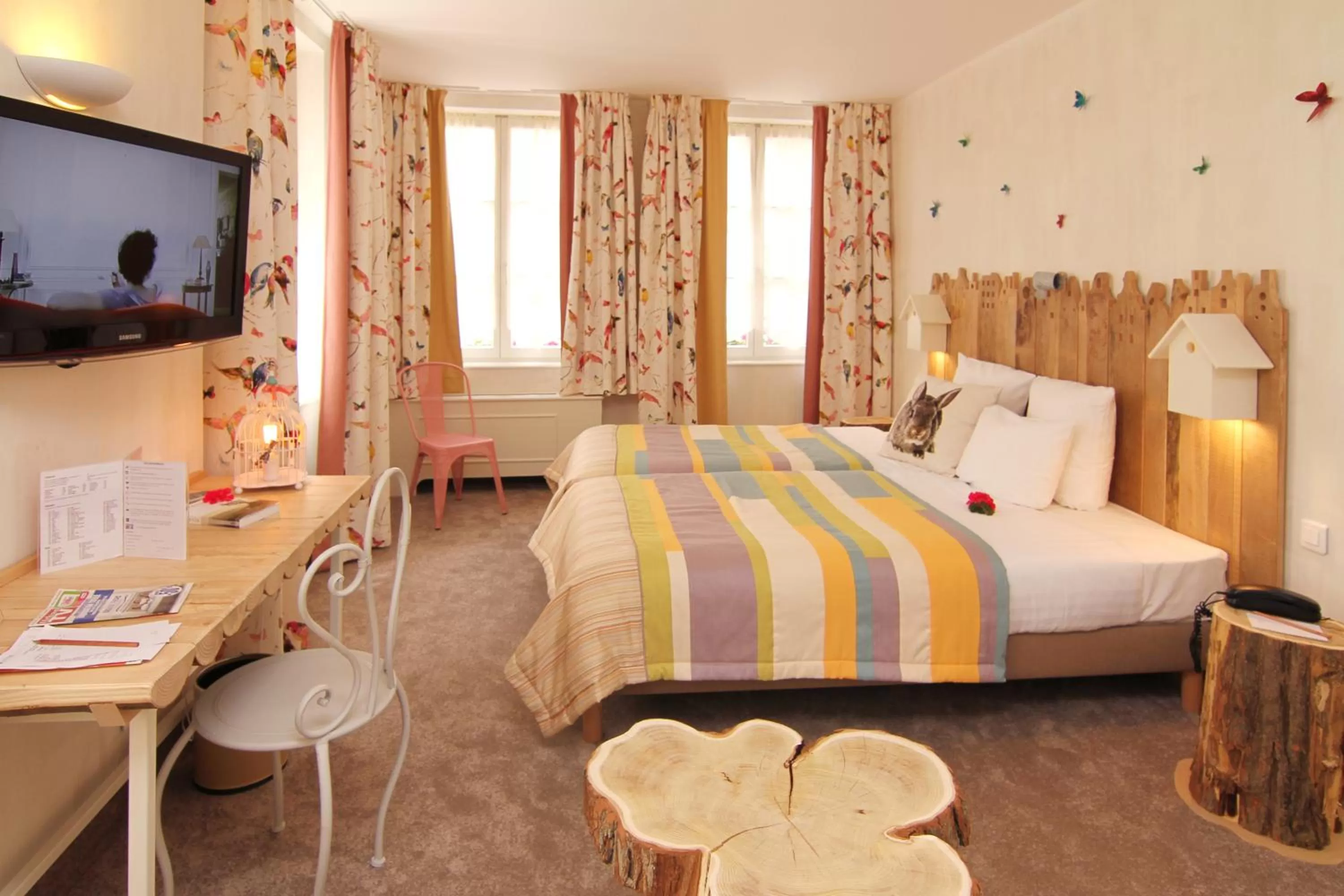 Spring, Bed in Hotel Beaucour