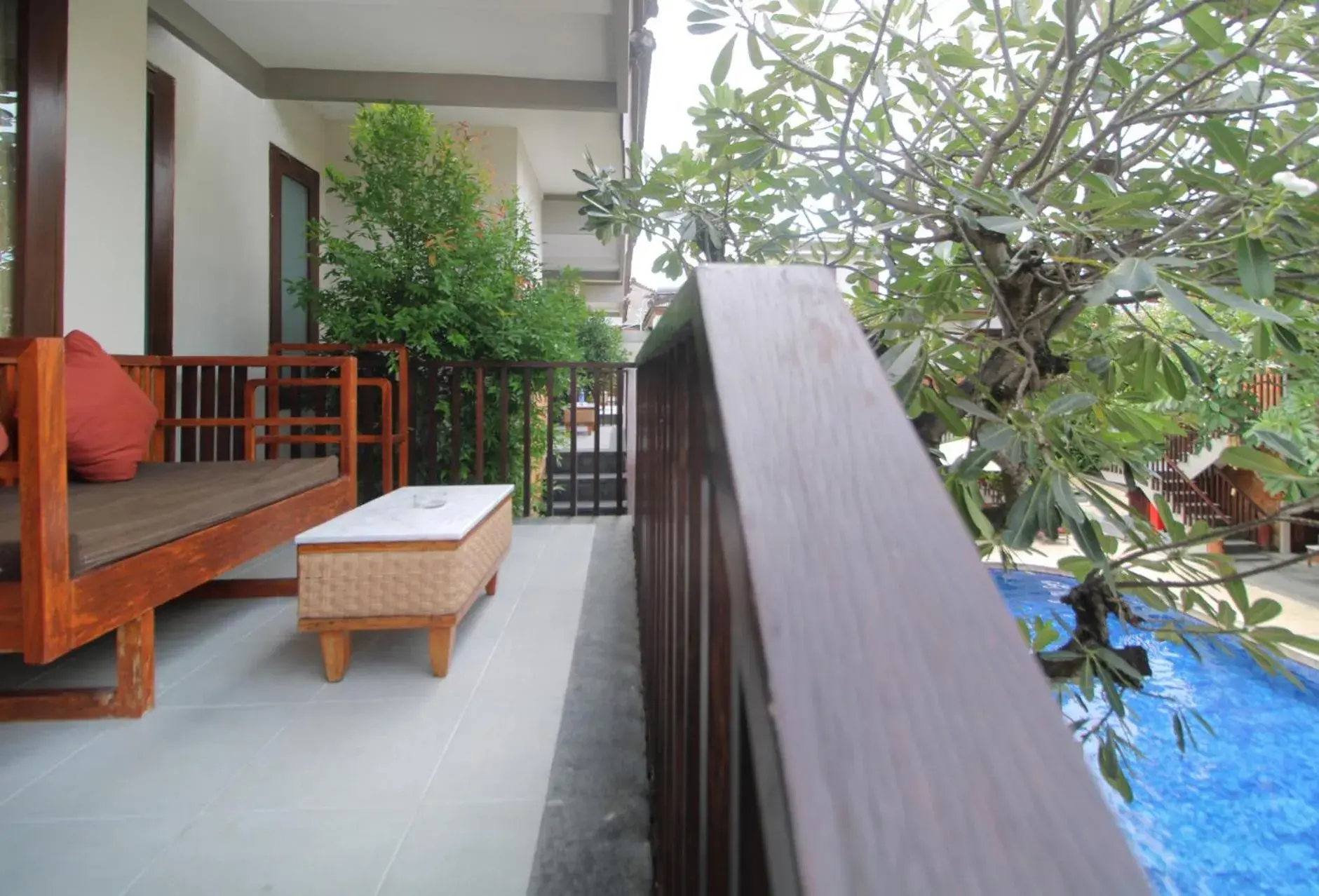 View (from property/room), Balcony/Terrace in Rama Garden Hotel Bali