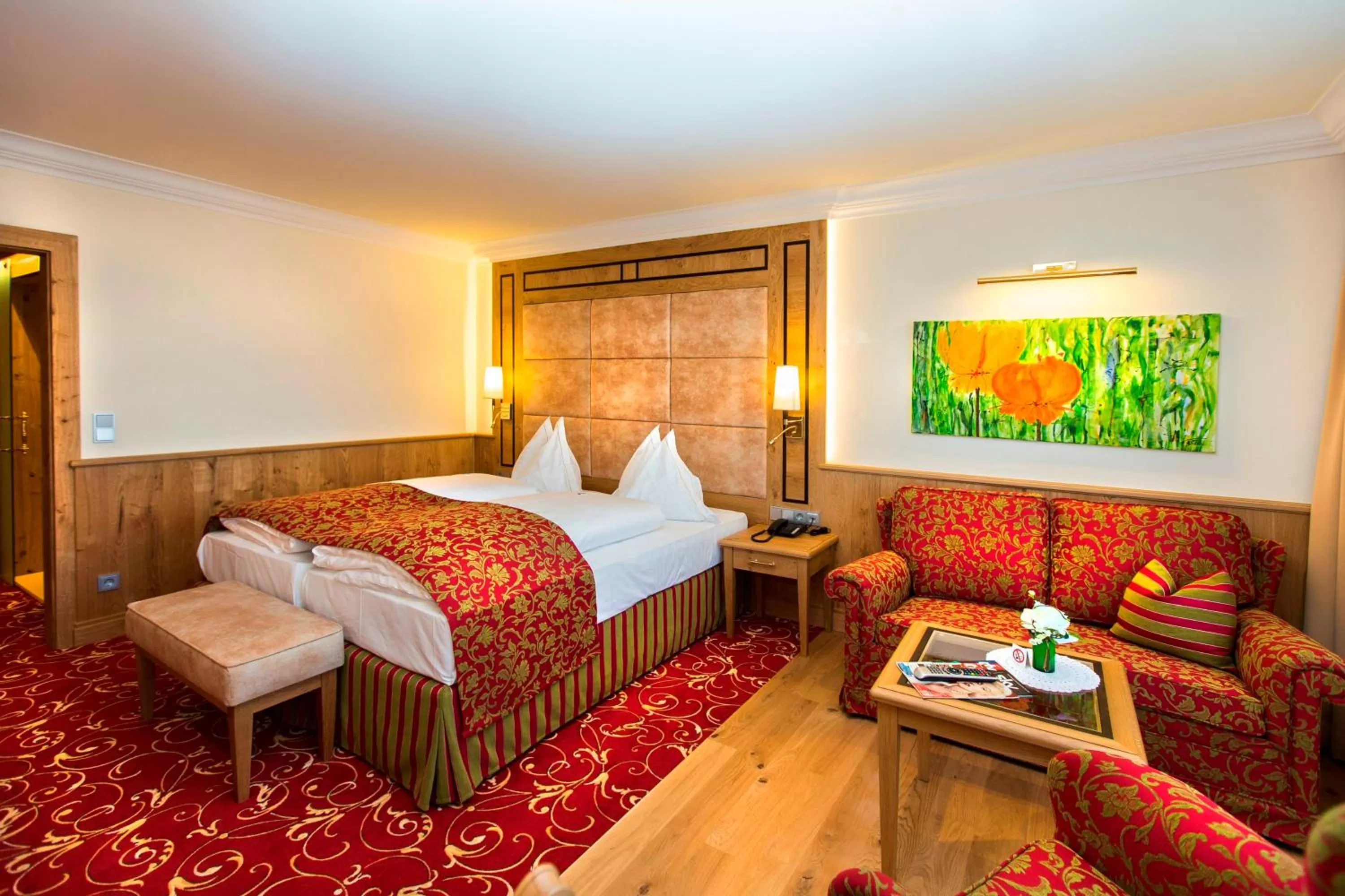 Bed in Hotel Hubertushof