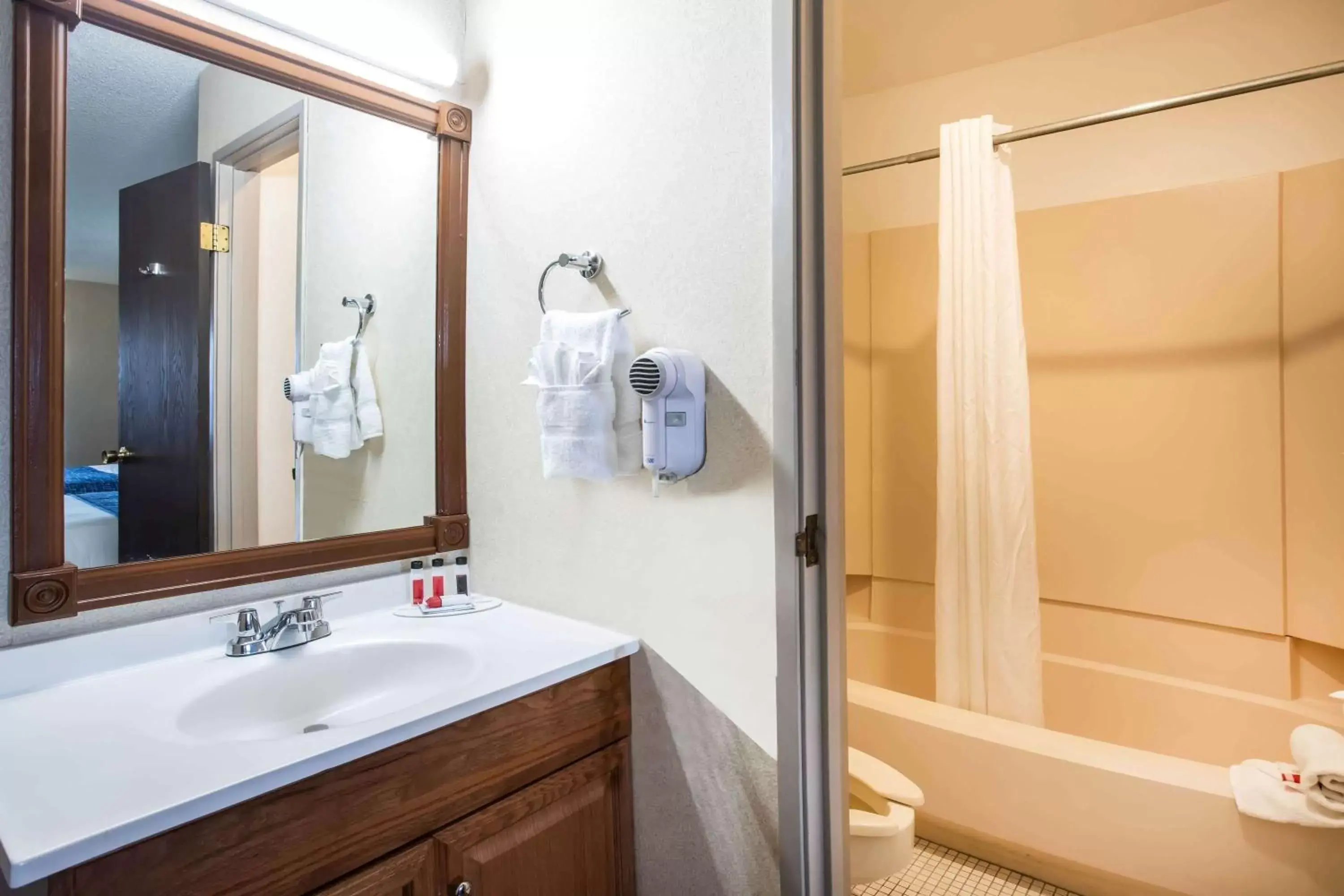 Bathroom in Travelodge by Wyndham Colorado Springs Airport/Peterson AFB